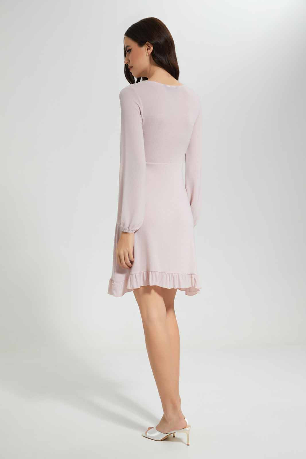 Redtag-Pink-Shimmery-Dress-Category:Dresses,-Colour:Apricot,-Deals:New-In,-EID,-Filter:Women's-Clothing,-New-In-Women-APL,-Non-Sale,-Section:Women,-W22O,-Women-Dresses-Women's-