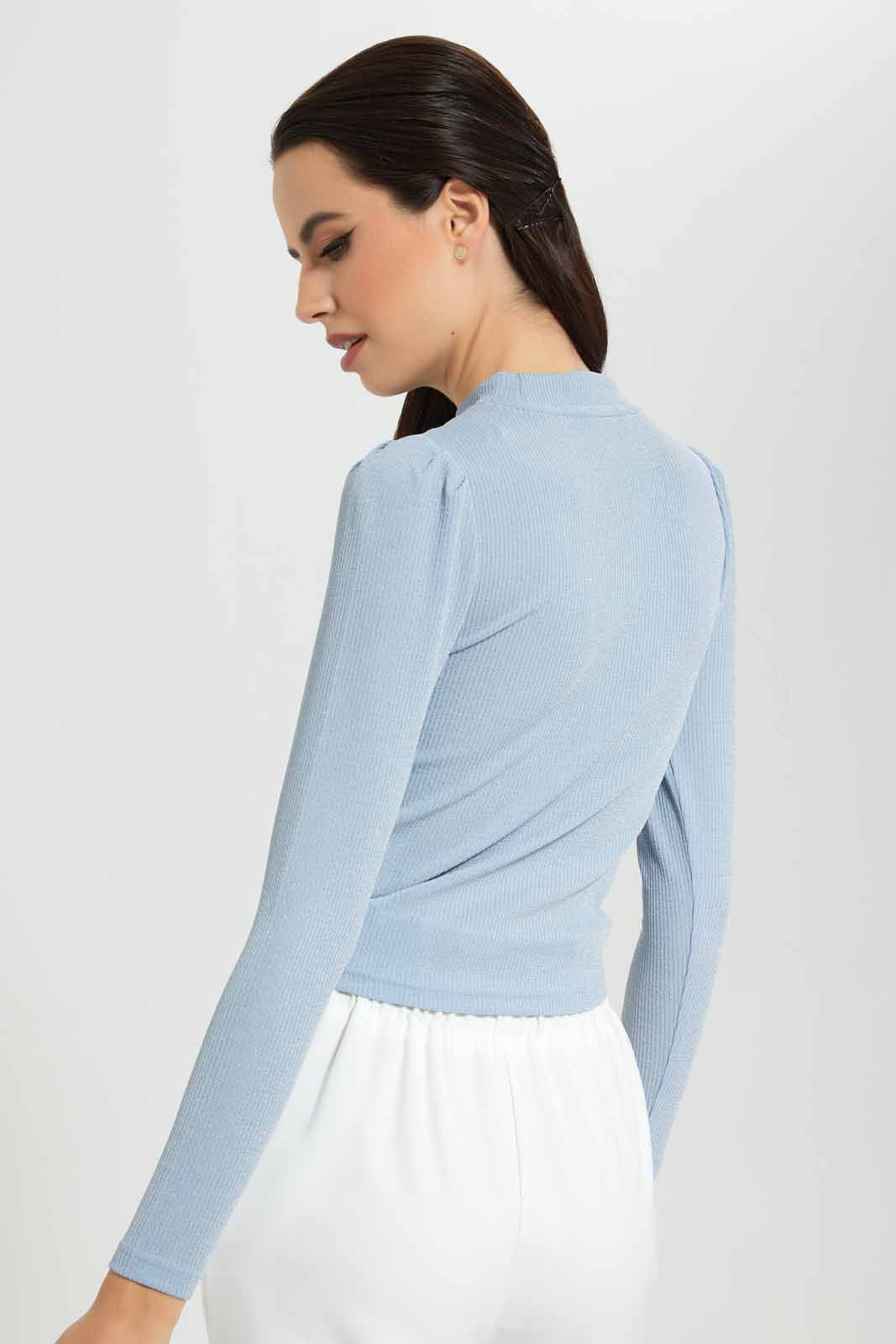 Redtag-Blue-Shimmery-Top-Category:Blouses,-Colour:Blue,-Deals:New-In,-EID,-Filter:Women's-Clothing,-New-In-Women-APL,-Non-Sale,-Section:Women,-W22O,-Women-Blouses-Women's-