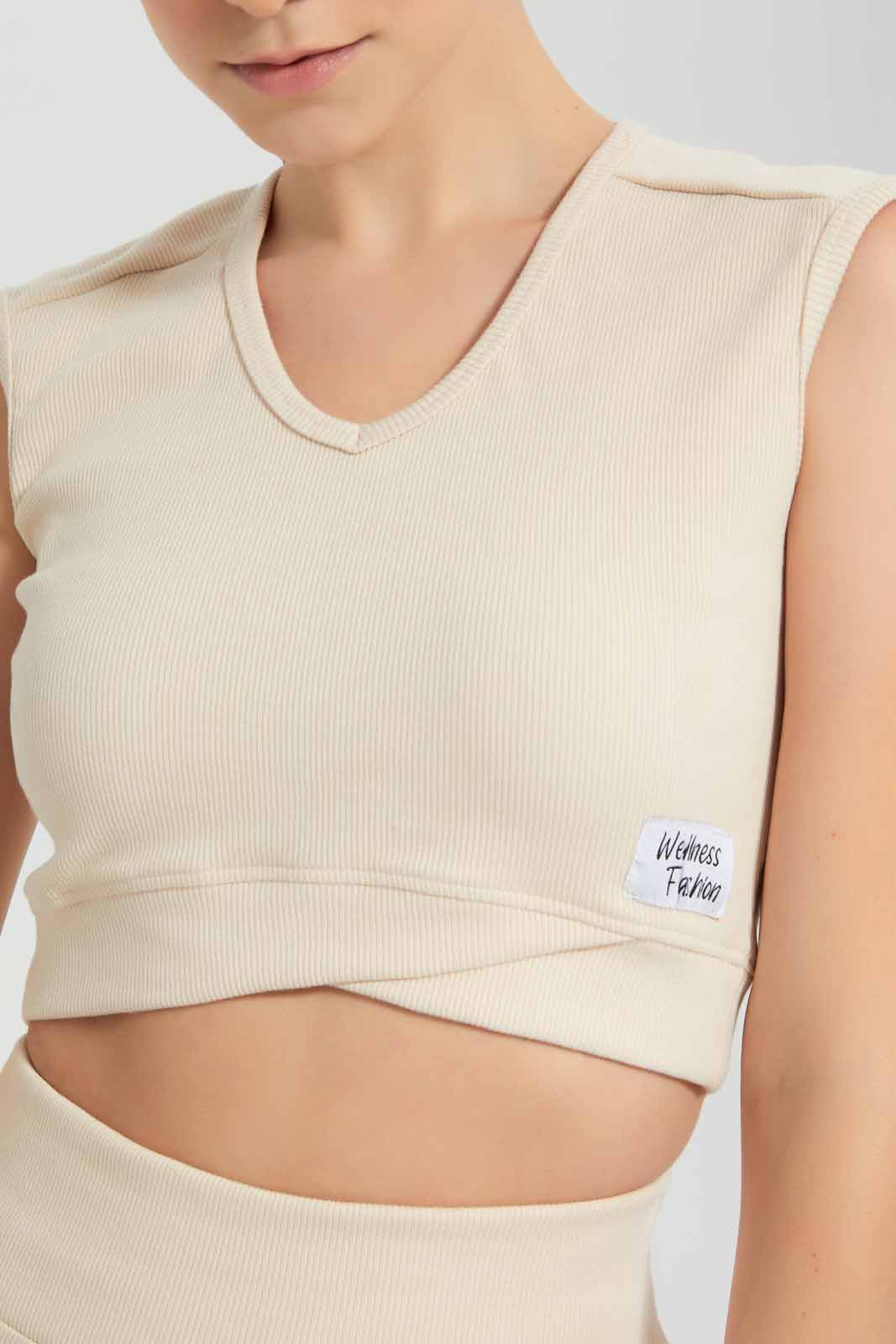 Redtag-Beige-Nude-BCI-Plain-Vest-Category:T-Shirts,-Colour:Beige,-Deals:New-In,-Filter:Women's-Clothing,-New-In-Women,-Non-Sale,-Section:Women,-W22O,-Women-T-Shirts-Women's-