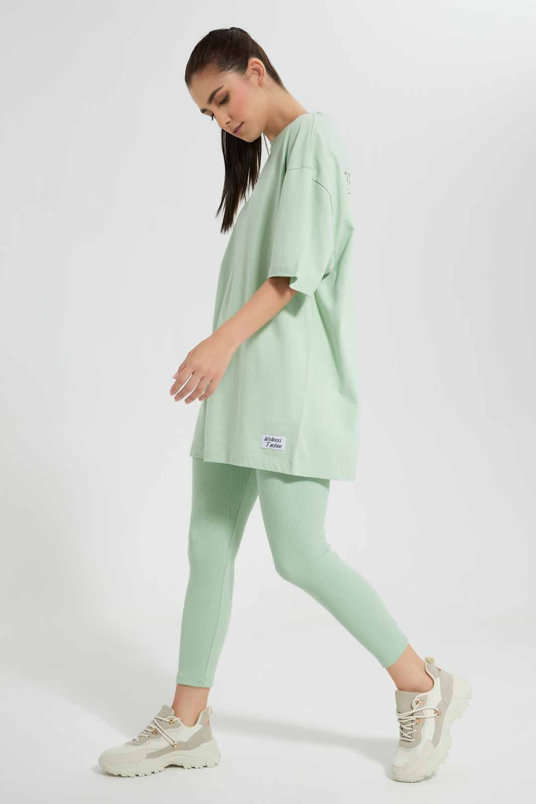 Redtag-Green-Sage-BCI-Plain-Legging-Category:Joggers,-Colour:Green,-Deals:New-In,-Filter:Women's-Clothing,-New-In-Women,-Non-Sale,-Section:Women,-W22O,-Women-Joggers-Women's-