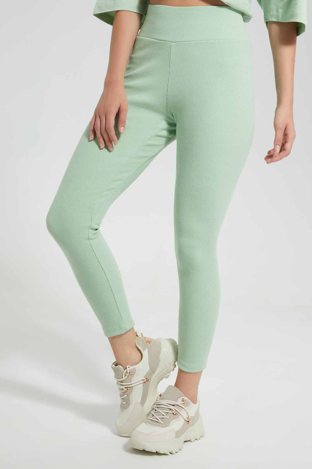 Redtag-Green-Sage-BCI-Plain-Legging-Category:Joggers,-Colour:Green,-Deals:New-In,-Filter:Women's-Clothing,-New-In-Women,-Non-Sale,-Section:Women,-W22O,-Women-Joggers-Women's-