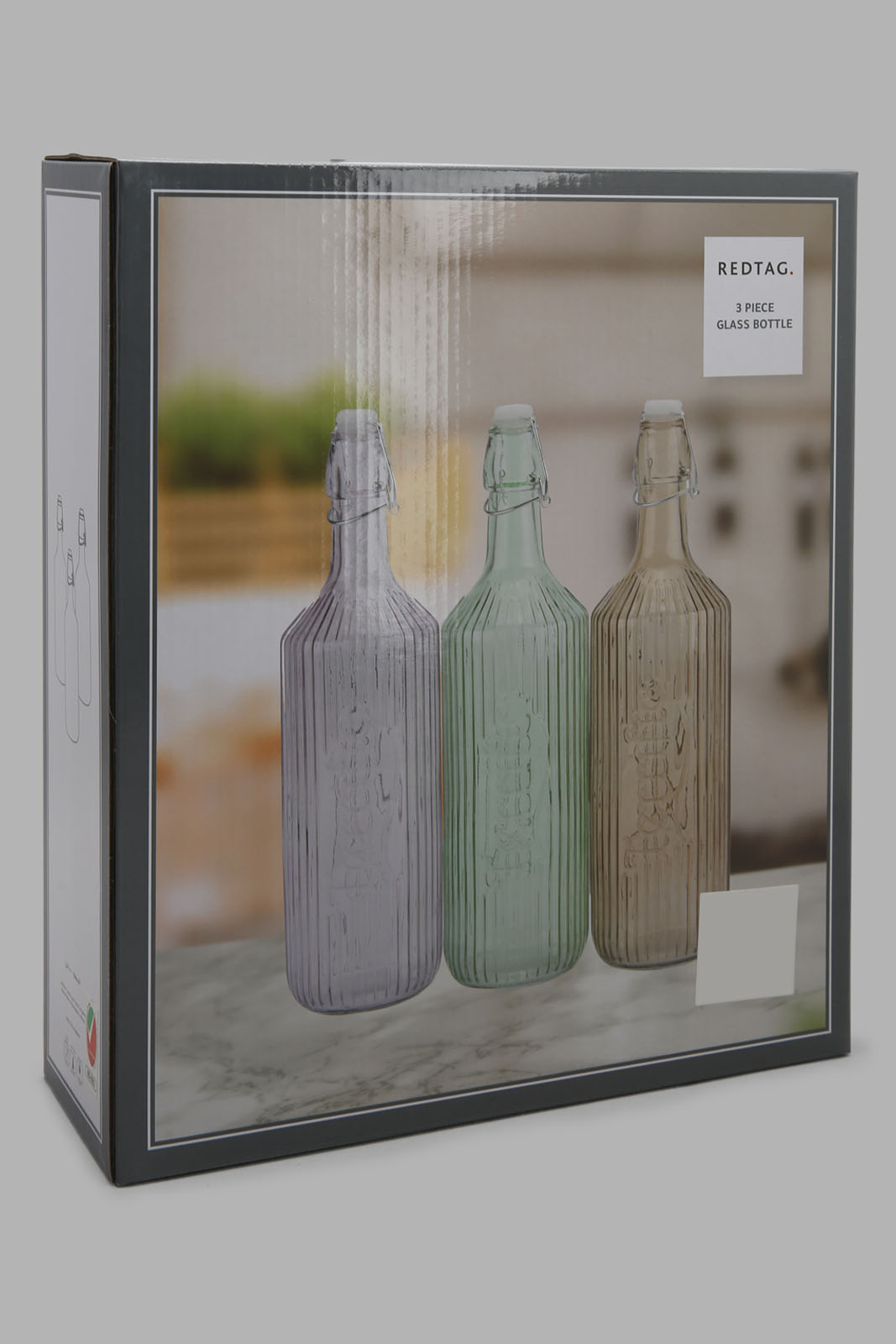 Redtag-Assorted-Glass-Bottle(3-Piece)-Category:Bottles,-Colour:Assorted,-Deals:New-In,-Filter:Home-Dining,-HMW-DIN-Drinkware,-New-In-HMW-DIN,-Non-Sale,-Section:Homewares,-W22A-Home-Dining-