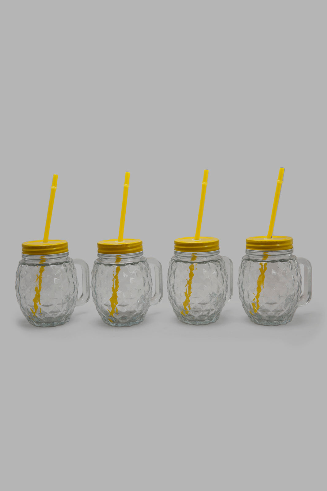Redtag-Clear-Glass-Mason-Jar(4-Piece)-Category:Glasses,-Colour:Clear,-Deals:New-In,-Filter:Home-Dining,-HMW-DIN-Drinkware,-New-In-HMW-DIN,-Non-Sale,-Section:Homewares,-W22A-Home-Dining-