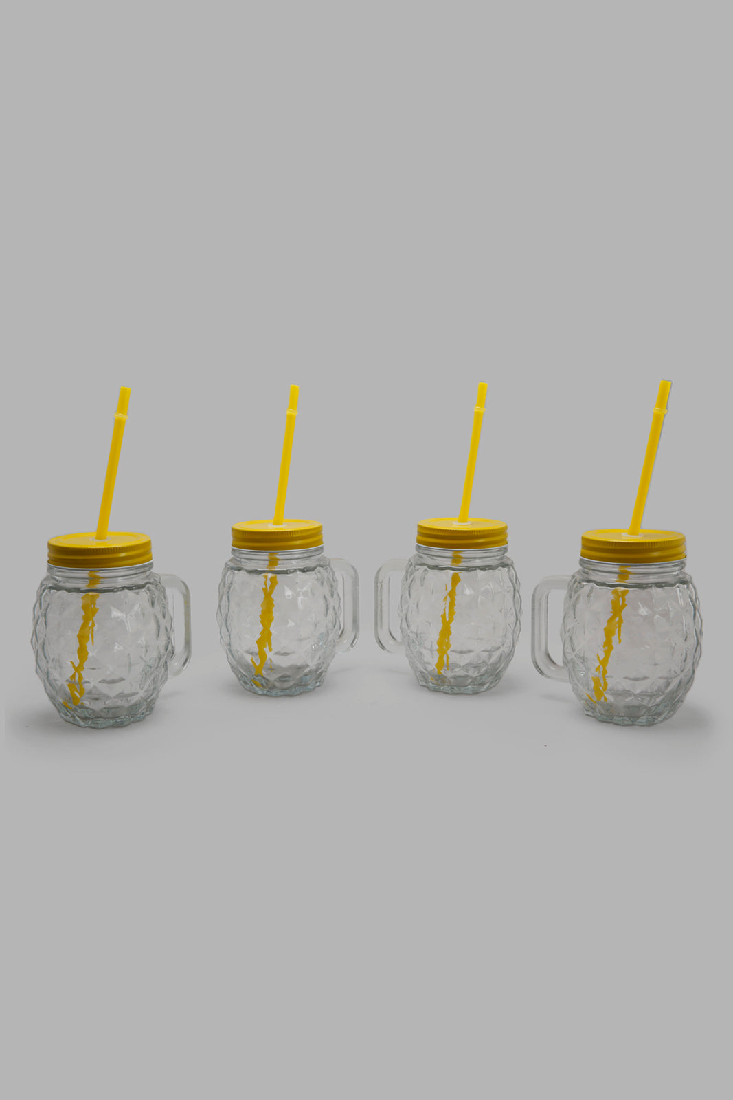 Redtag-Clear-Glass-Mason-Jar(4-Piece)-Category:Glasses,-Colour:Clear,-Deals:New-In,-Filter:Home-Dining,-HMW-DIN-Drinkware,-New-In-HMW-DIN,-Non-Sale,-Section:Homewares,-W22A-Home-Dining-