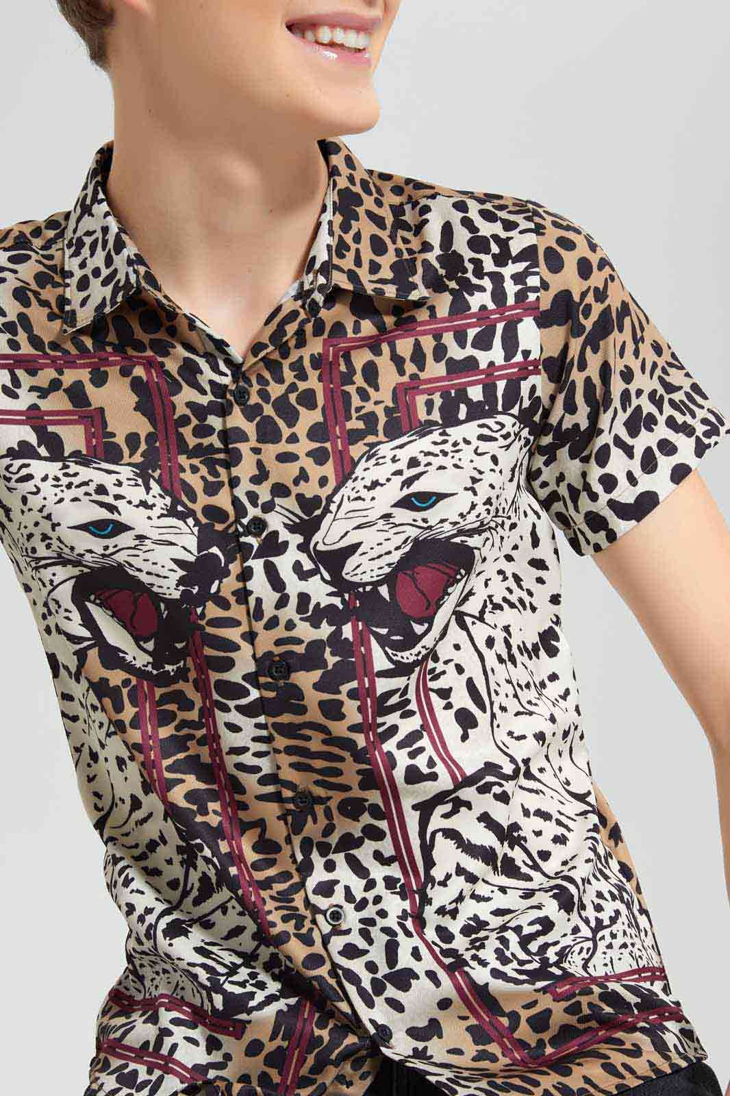 Redtag-Beige-Cheetah-Print-Shirt-BSR-Shirts,-Category:Shirts,-Colour:Beige,-Deals:New-In,-EID,-Filter:Senior-Boys-(9-to-14-Yrs),-New-In-BSR-APL,-Non-Sale,-Section:Boys-(0-to-14Yrs),-W22O-Senior-Boys-9 to 14 Years