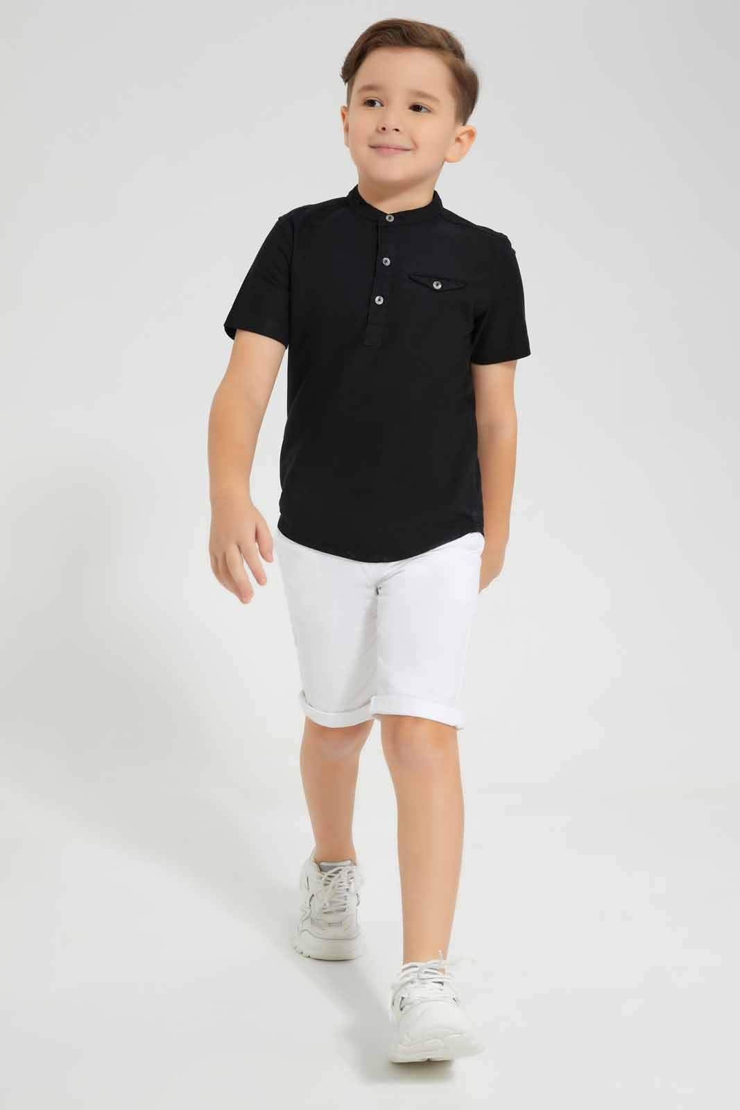 Redtag-White-Belted-Dobby-Shorts-BOY-Shorts,-Category:Shorts,-Colour:White,-Deals:New-In,-EID,-Filter:Boys-(2-to-8-Yrs),-New-In-BOY-APL,-Non-Sale,-Section:Boys-(0-to-14Yrs),-W22O-Boys-2 to 8 Years