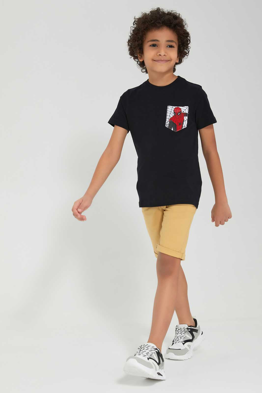 Redtag-Gold-Belted-Dobby-Shorts-BOY-Shorts,-Category:Shorts,-Colour:Gold,-Deals:New-In,-EID,-Filter:Boys-(2-to-8-Yrs),-New-In-BOY-APL,-Non-Sale,-Section:Boys-(0-to-14Yrs),-W22O-Boys-2 to 8 Years
