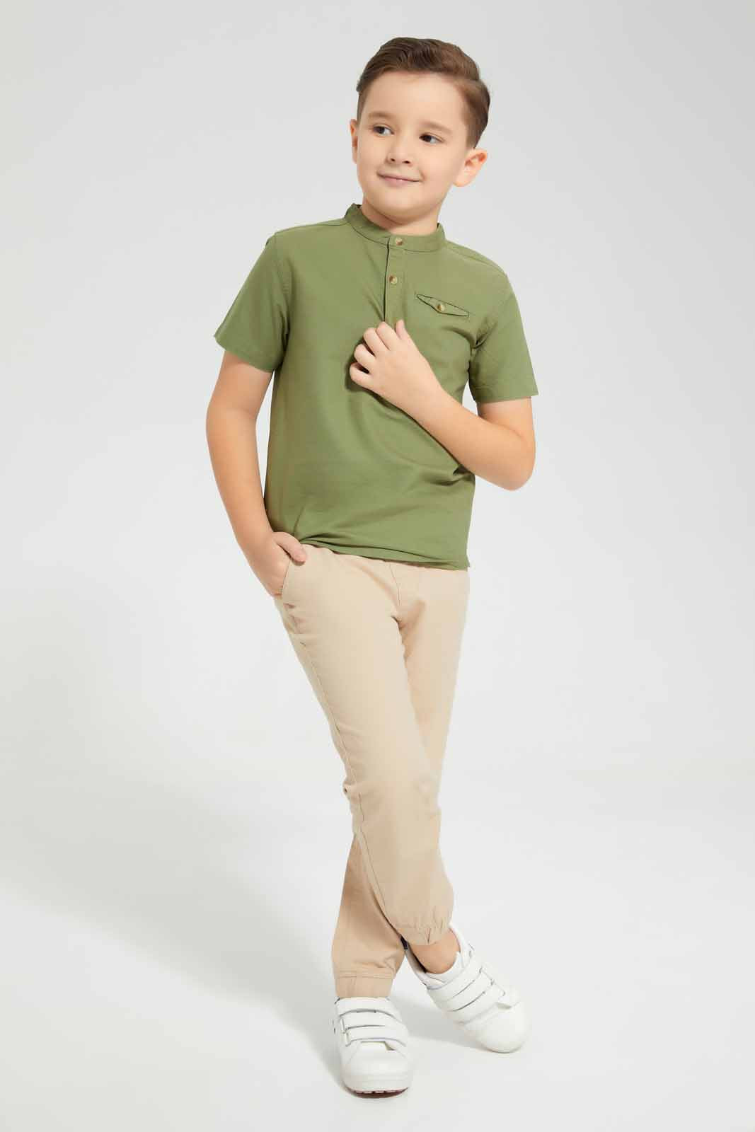 Redtag-Beige-Twill-Stretch-Jogger-BOY-Trousers,-Category:Trousers,-Colour:Beige,-Deals:New-In,-Filter:Boys-(2-to-8-Yrs),-New-In-BOY-APL,-Non-Sale,-Section:Boys-(0-to-14Yrs),-VLM,-W22O-Boys-2 to 8 Years