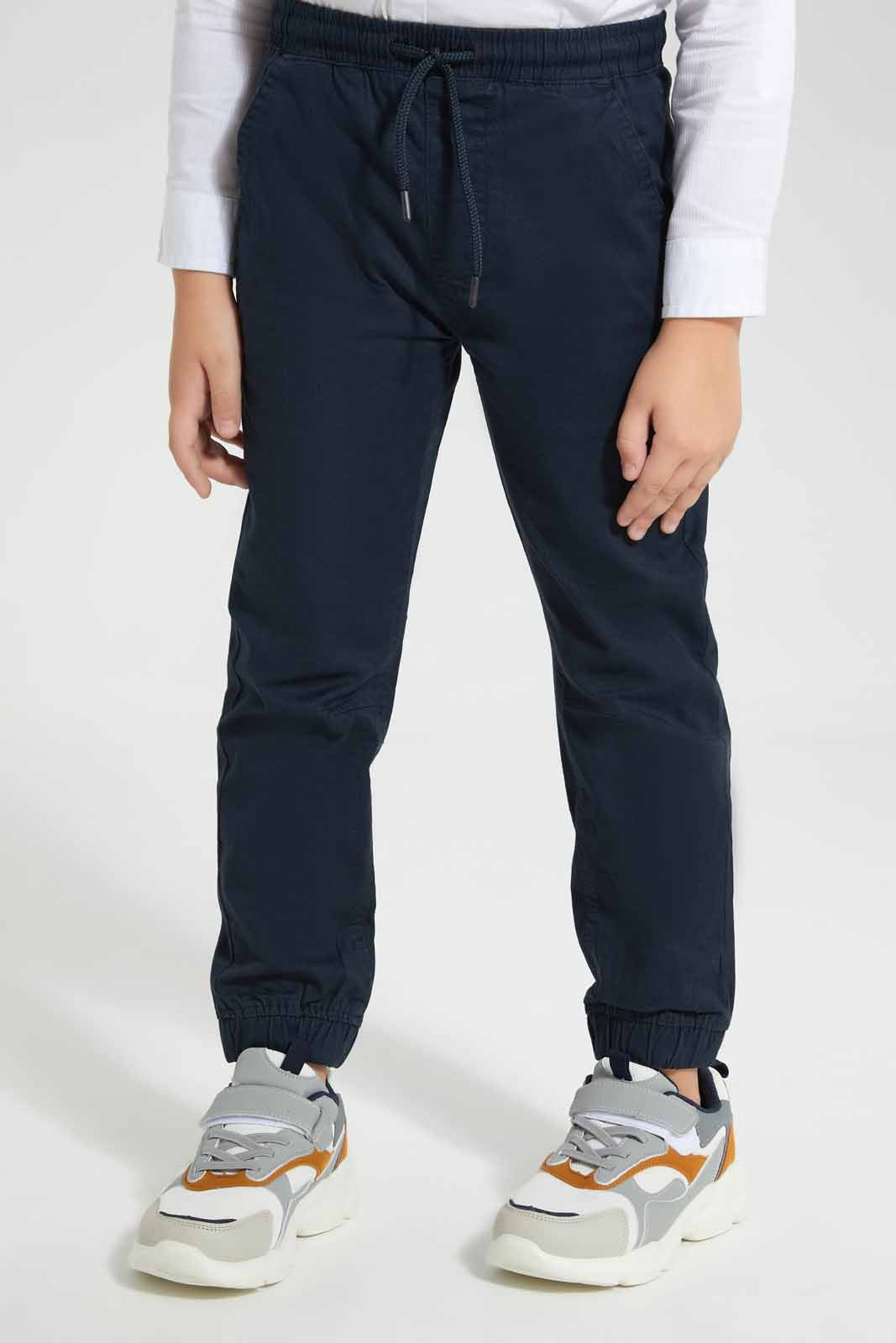 Redtag-Navy-Twill-Stretch-Jogger-BOY-Trousers,-Category:Trousers,-Colour:Navy,-Deals:New-In,-Filter:Boys-(2-to-8-Yrs),-New-In-BOY-APL,-Non-Sale,-Section:Boys-(0-to-14Yrs),-VLM,-W22O-Boys-2 to 8 Years