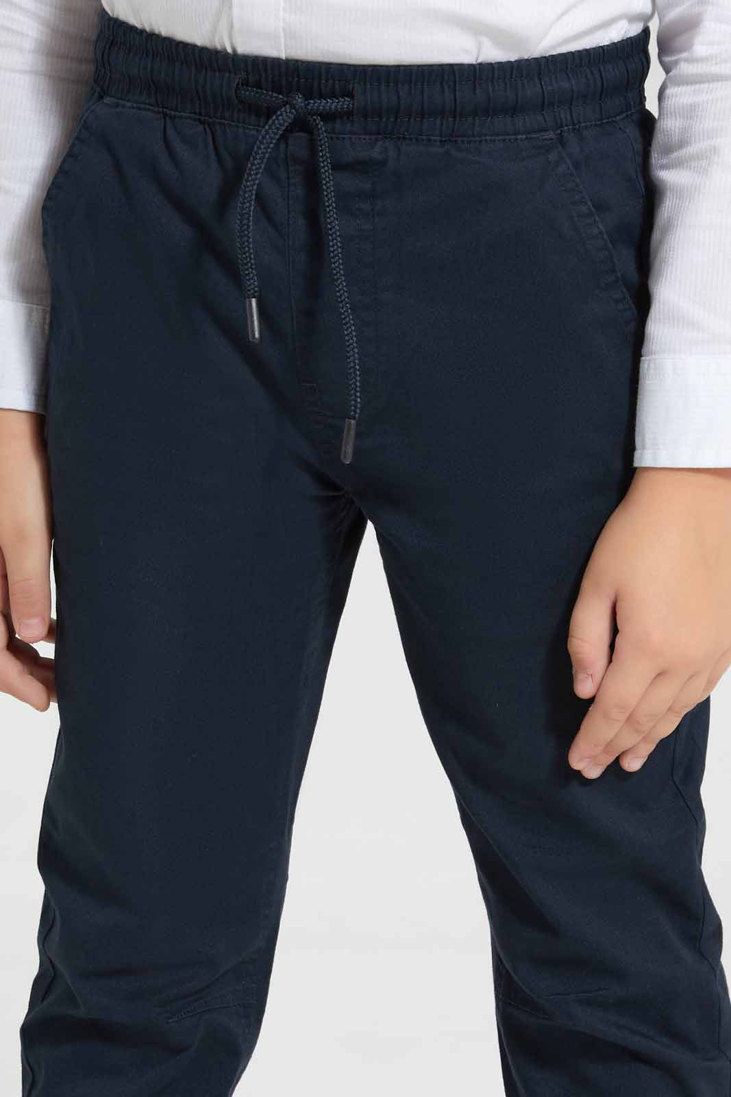 Redtag-Navy-Twill-Stretch-Jogger-BOY-Trousers,-Category:Trousers,-Colour:Navy,-Deals:New-In,-Filter:Boys-(2-to-8-Yrs),-New-In-BOY-APL,-Non-Sale,-Section:Boys-(0-to-14Yrs),-VLM,-W22O-Boys-2 to 8 Years