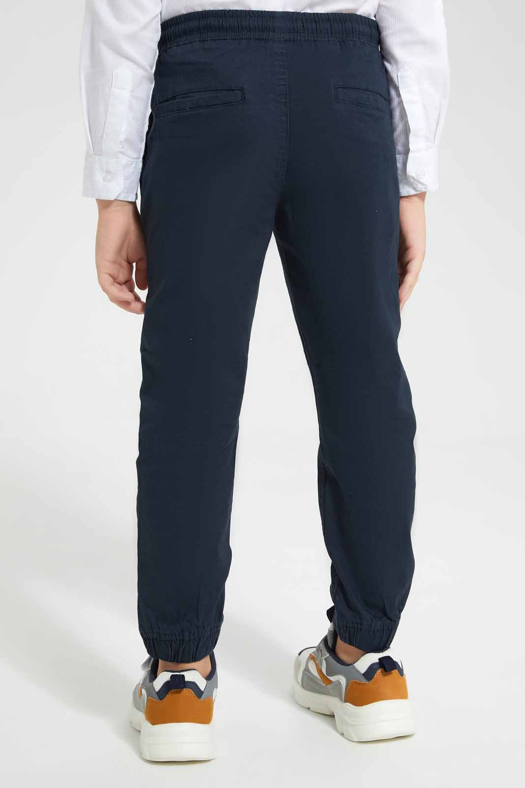 Redtag-Navy-Twill-Stretch-Jogger-BOY-Trousers,-Category:Trousers,-Colour:Navy,-Deals:New-In,-Filter:Boys-(2-to-8-Yrs),-New-In-BOY-APL,-Non-Sale,-Section:Boys-(0-to-14Yrs),-VLM,-W22O-Boys-2 to 8 Years