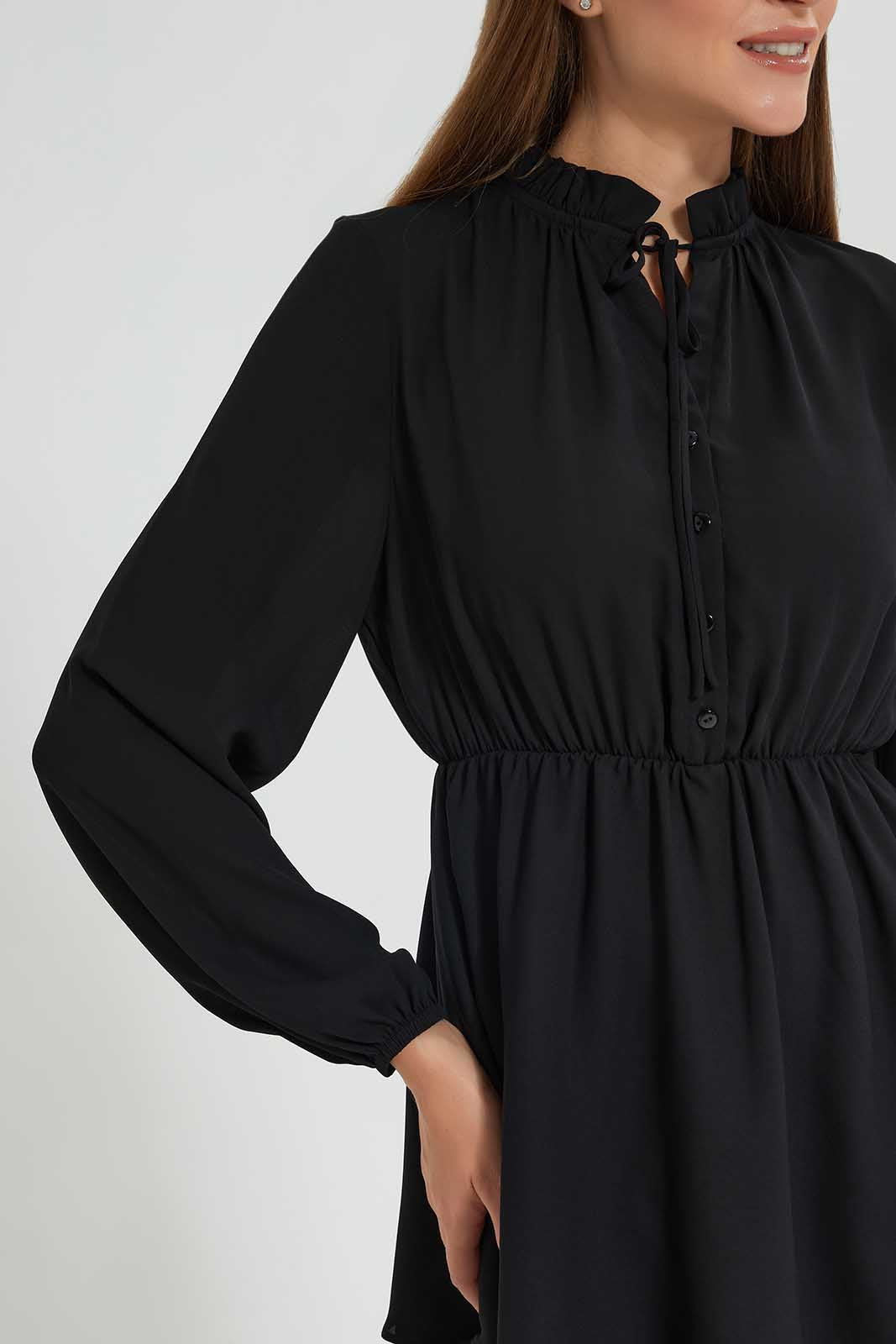 Women Black Tiered Dress
