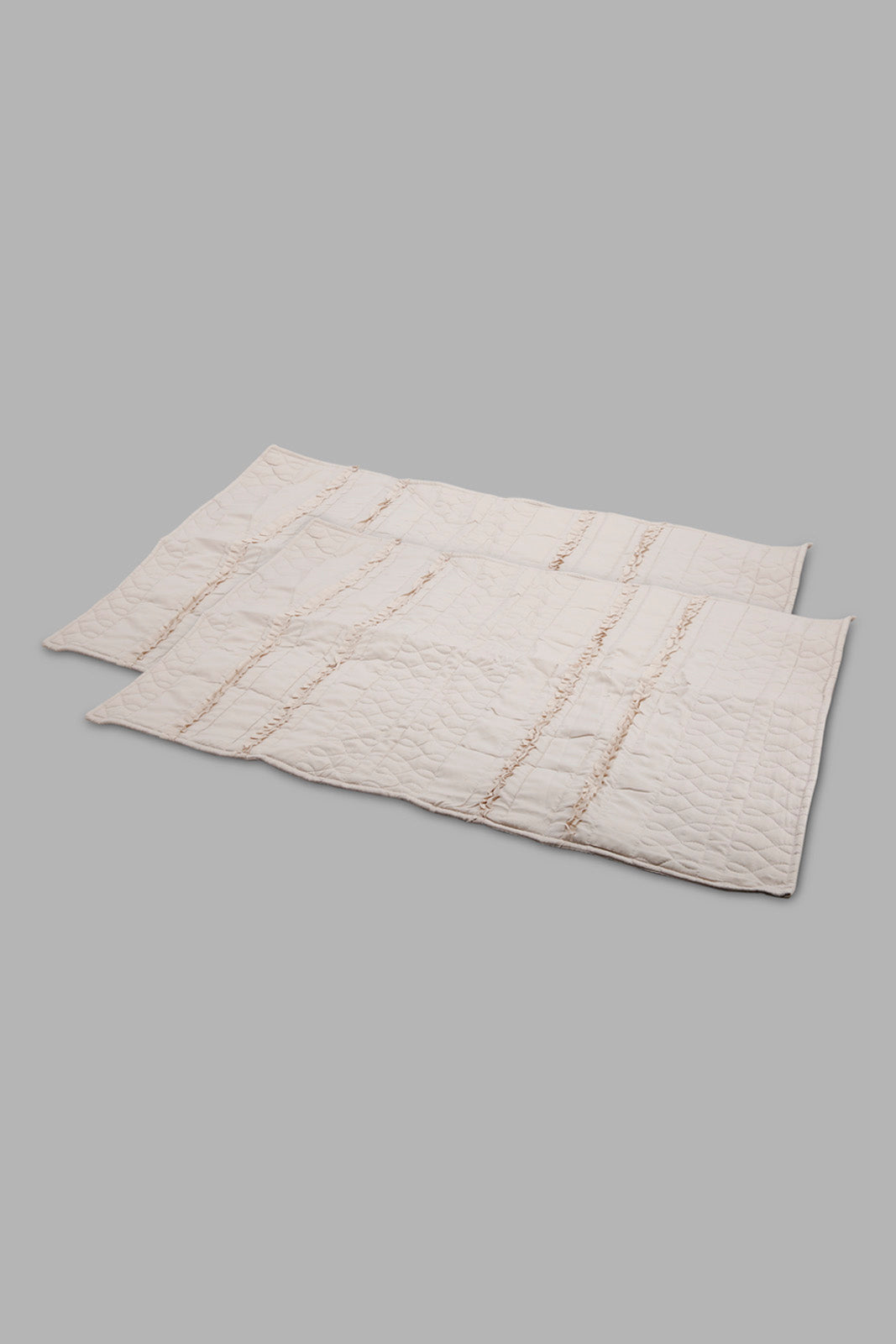 Redtag-Beige-Bedspread-Set-With-Ruffle-(Double-Size)-Category:Bedspreads,-Colour:Beige,-Deals:New-In,-Filter:Home-Bedroom,-HMW-BED-Bedspreads,-New-In-HMW-BED,-Non-Sale,-Section:Homewares,-W22O-Home-Bedroom-