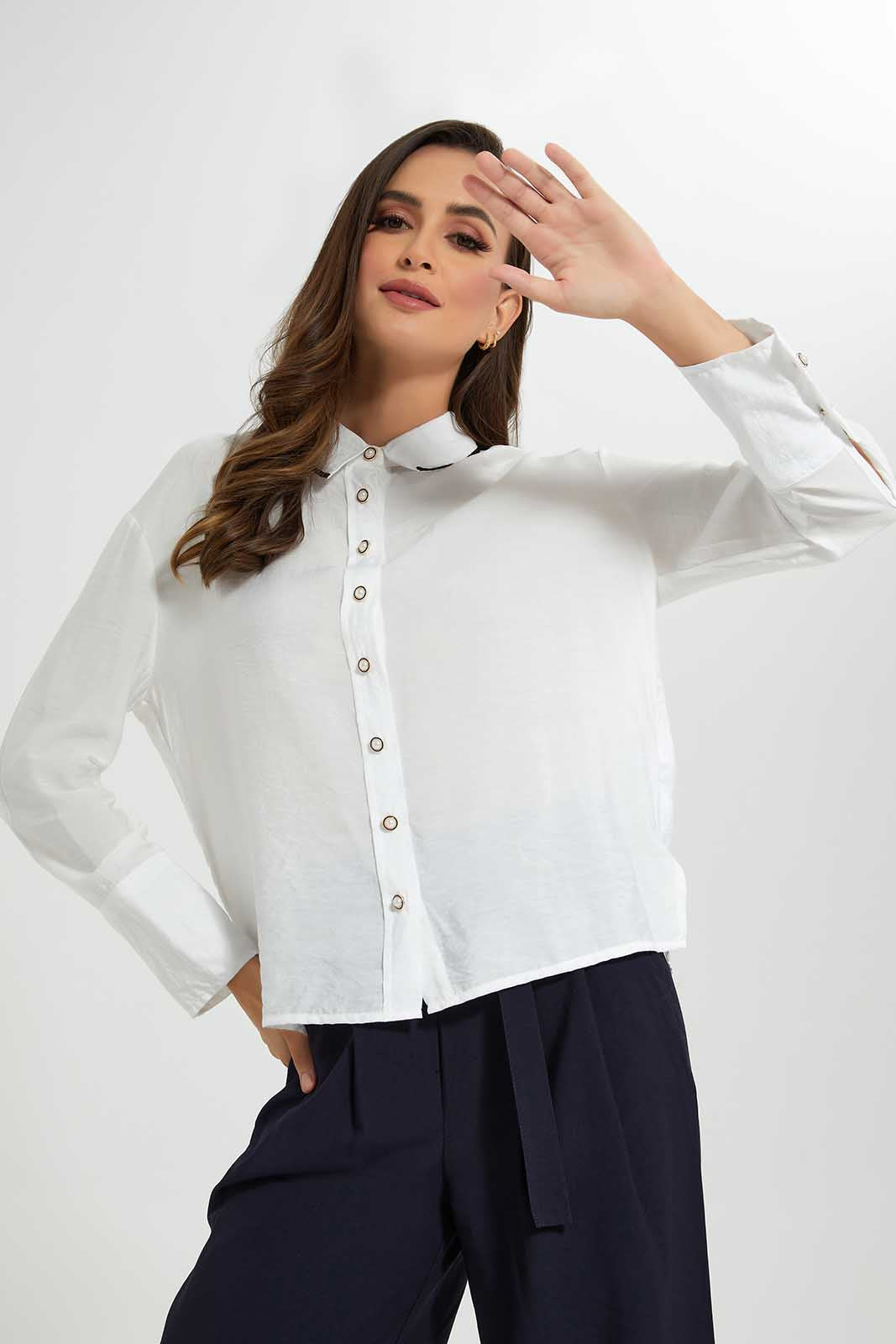 Redtag-Ivory-Blouse-With-Contrast-Piping-Category:Blouses,-Colour:Ivory,-Deals:New-In,-Filter:Women's-Clothing,-LDC,-LDC-Blouses,-New-In-LDC-APL,-Non-Sale,-Section:Women,-W22O-Women's-