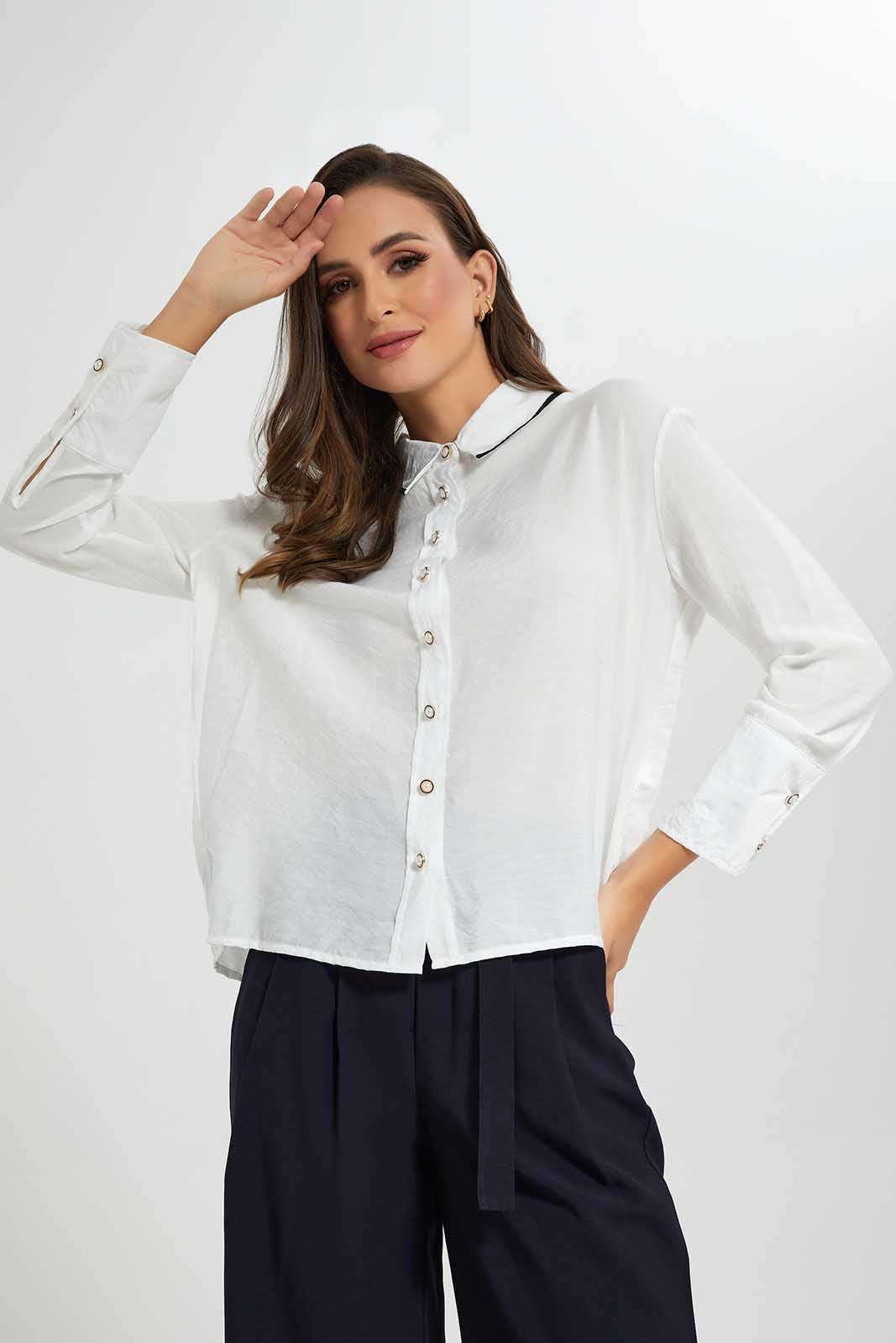 Redtag-Ivory-Blouse-With-Contrast-Piping-Category:Blouses,-Colour:Ivory,-Deals:New-In,-Filter:Women's-Clothing,-LDC,-LDC-Blouses,-New-In-LDC-APL,-Non-Sale,-Section:Women,-W22O-Women's-