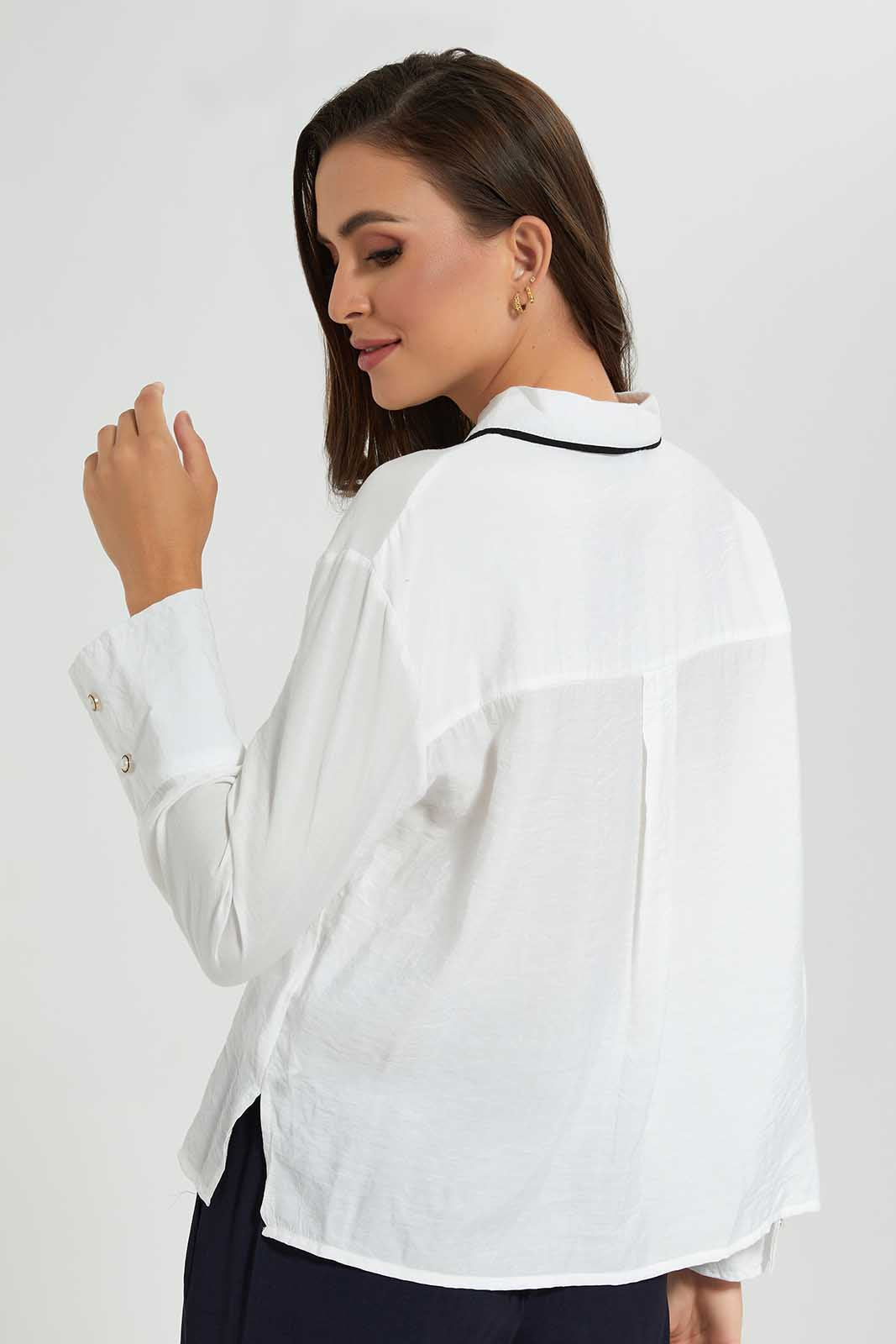 Redtag-Ivory-Blouse-With-Contrast-Piping-Category:Blouses,-Colour:Ivory,-Deals:New-In,-Filter:Women's-Clothing,-LDC,-LDC-Blouses,-New-In-LDC-APL,-Non-Sale,-Section:Women,-W22O-Women's-