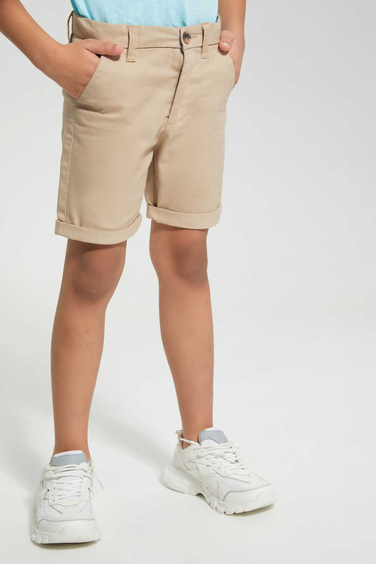 Redtag-Beige-Chino-Shorts-BOY-Shorts,-Category:Shorts,-Colour:Beige,-Deals:New-In,-Filter:Boys-(2-to-8-Yrs),-New-In-BOY-APL,-Non-Sale,-Section:Boys-(0-to-14Yrs),-VLM,-W22O-Boys-2 to 8 Years
