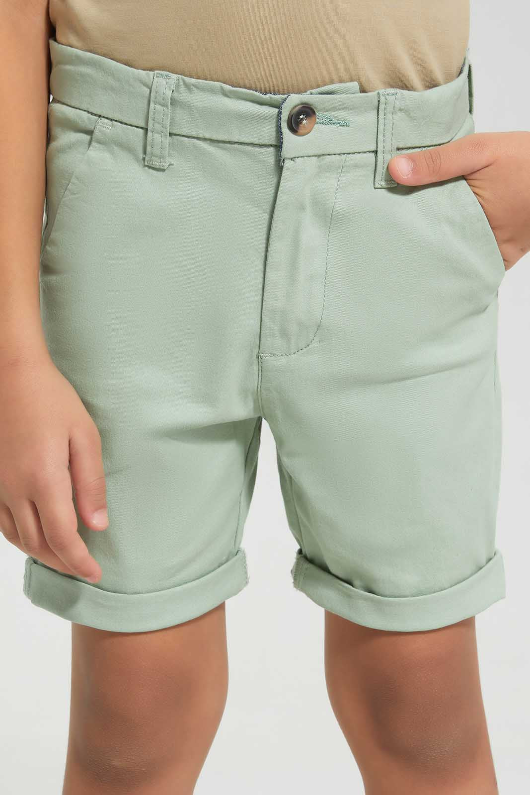 Redtag-Mint-Chino-Shorts-BOY-Shorts,-Category:Shorts,-Colour:Mint,-Deals:New-In,-Filter:Boys-(2-to-8-Yrs),-New-In-BOY-APL,-Non-Sale,-Section:Boys-(0-to-14Yrs),-VLM,-W22O-Boys-2 to 8 Years