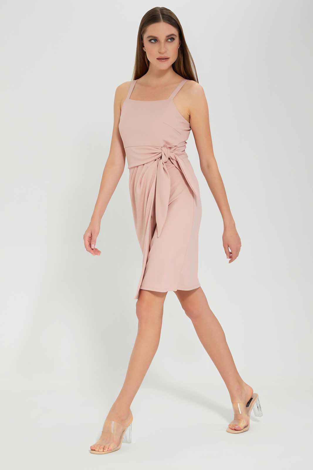 Redtag-PINK-Sleeveless-Dress-Category:Dresses,-Colour:Apricot,-Deals:New-In,-Filter:Women's-Clothing,-LEC,-LEC-Dresses,-New-In-LEC,-Non-Sale,-Section:Women,-W22O-Women's-