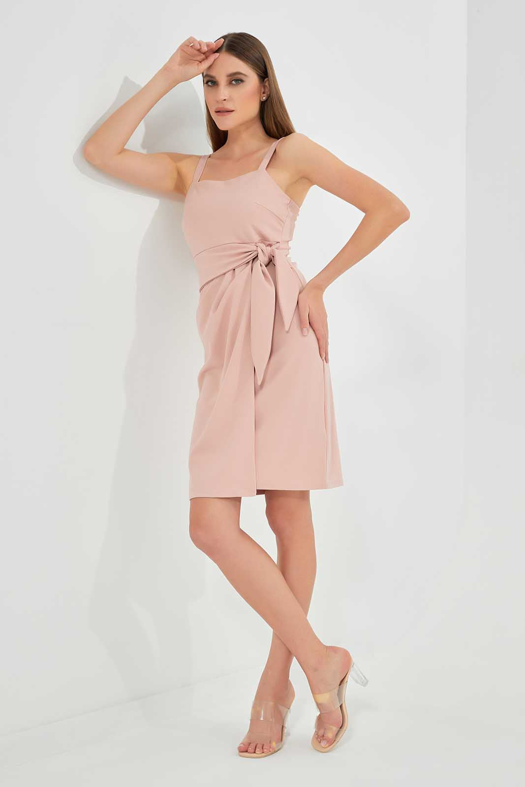 Redtag-PINK-Sleeveless-Dress-Category:Dresses,-Colour:Apricot,-Deals:New-In,-Filter:Women's-Clothing,-LEC,-LEC-Dresses,-New-In-LEC,-Non-Sale,-Section:Women,-W22O-Women's-
