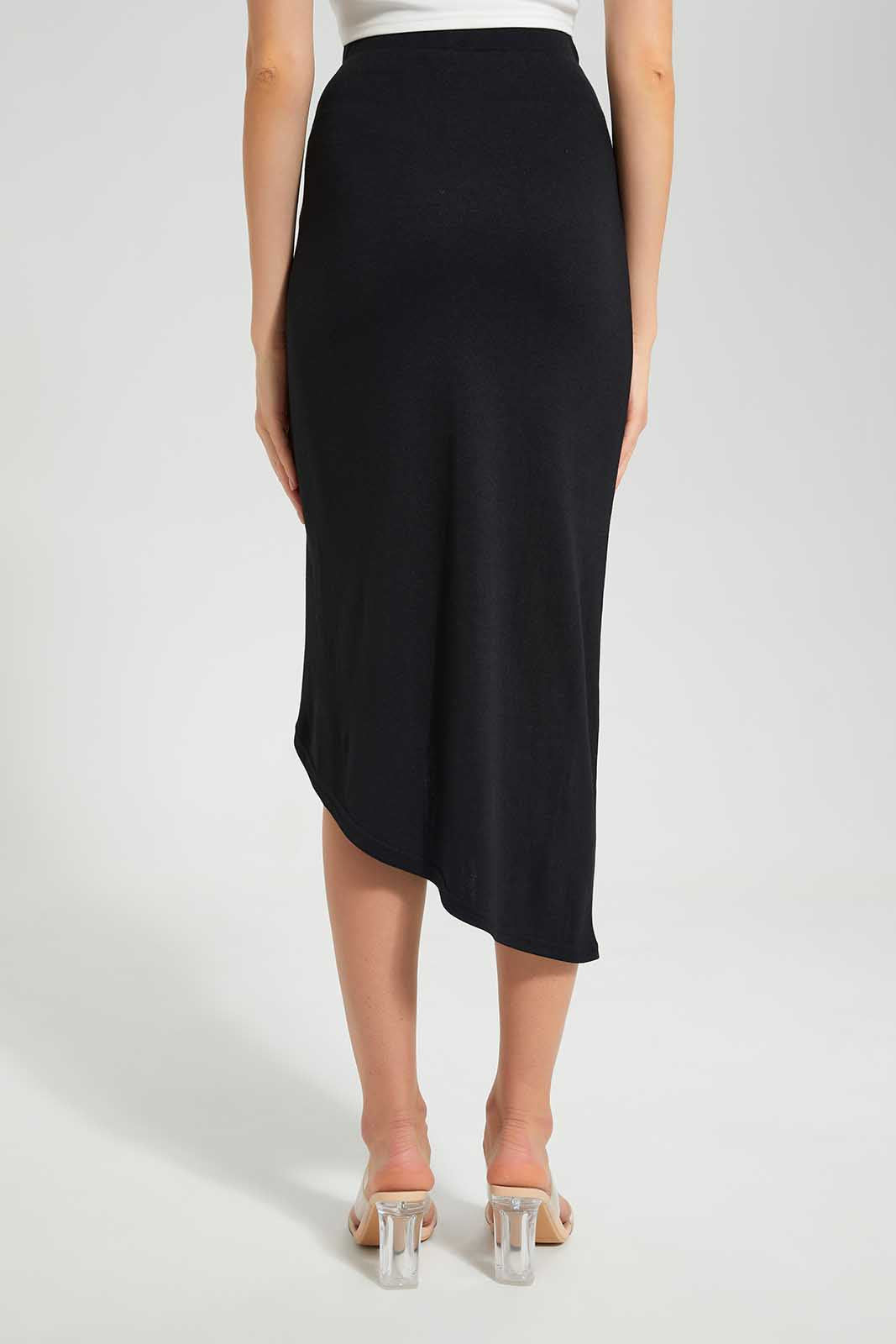 Redtag-NAVY-Asymmetrical-Side-Ruching-Skirt-Category:Skirts,-Colour:Navy,-Deals:New-In,-Filter:Women's-Clothing,-LEC,-LEC-Skirts,-New-In-LEC,-Non-Sale,-Section:Women,-W22O-Women's-
