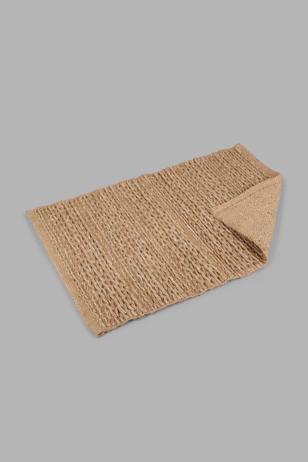 Redtag-Brown-Braided-Jute-Woven-Dhurrie-Category:0,-Colour:Brown,-Deals:New-In,-Filter:Home-Decor,-HMW-HOM-Rugs-&-Door-Mats,-New-In-HMW-HOM,-Non-Sale,-Section:Homewares,-W22A-Home-Decor-