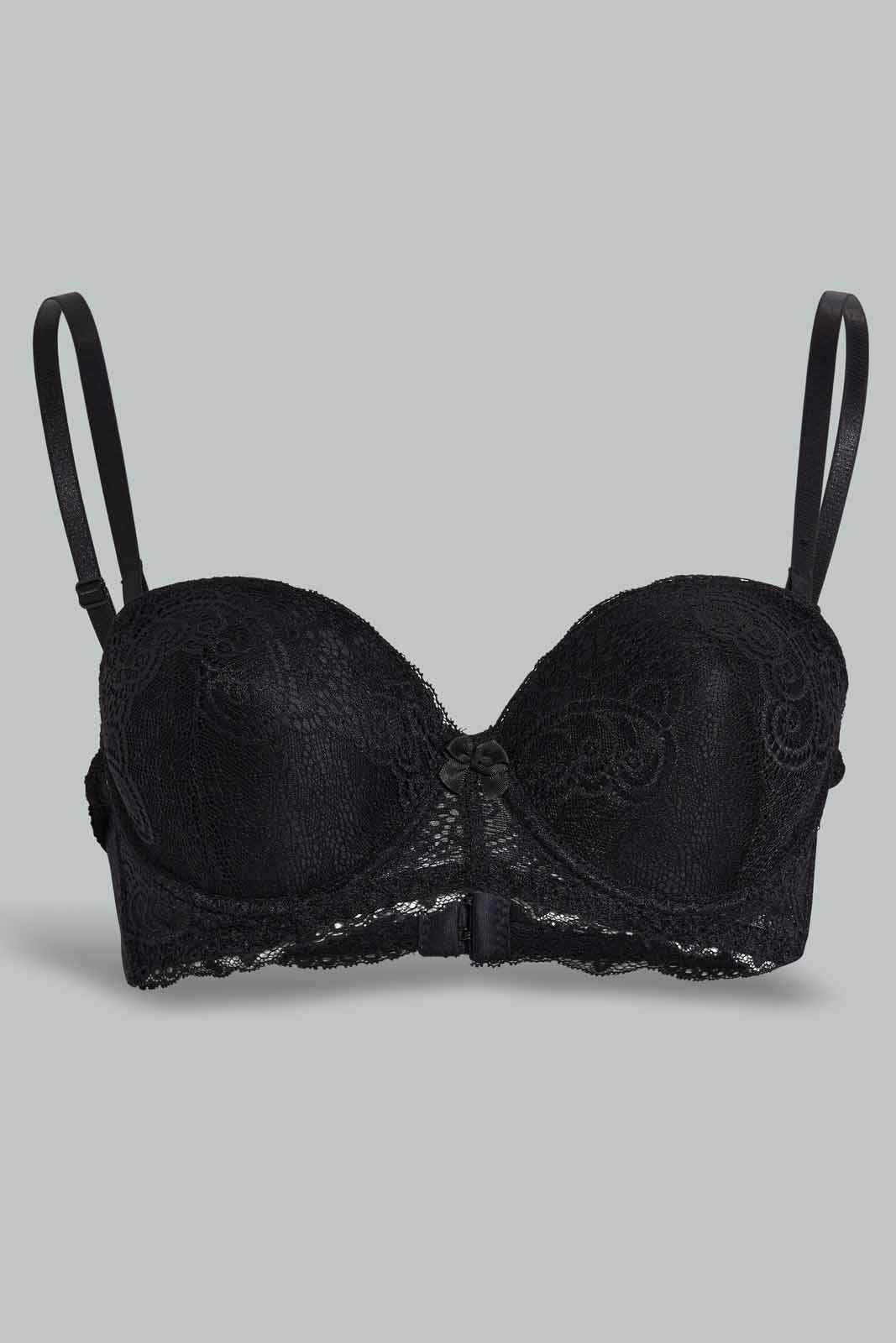 Redtag-Black-Lad-Full-Lace-Balconette-Bra-Category:Bras,-Colour:Black,-Deals:New-In,-Filter:Women's-Clothing,-New-In-Women-APL,-Non-Sale,-Section:Women,-W22O,-Women-Bras--