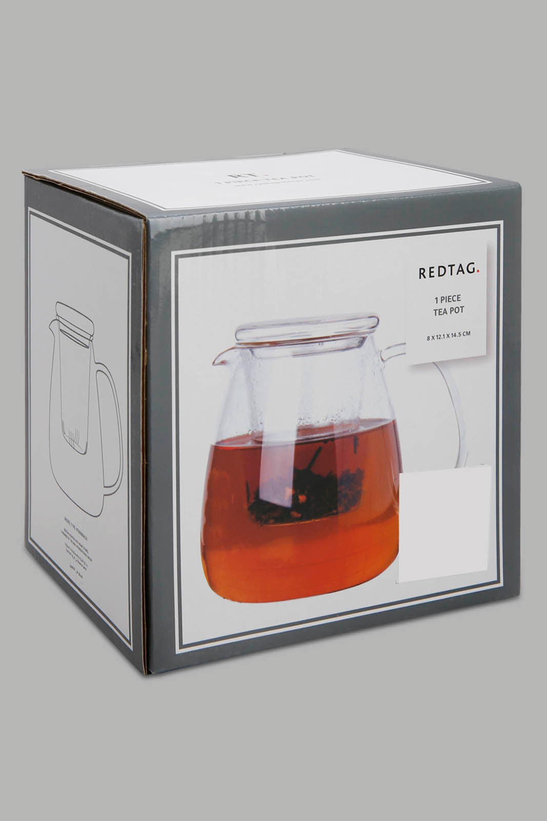 Redtag-Clear-Glass-Teapot-With-Infuser-Category:Tea-Pots,-Colour:Clear,-Deals:New-In,-Filter:Home-Dining,-HMW-DIN-Crockery,-New-In-HMW-DIN,-Non-Sale,-Section:Homewares,-W22O-Home-Dining-