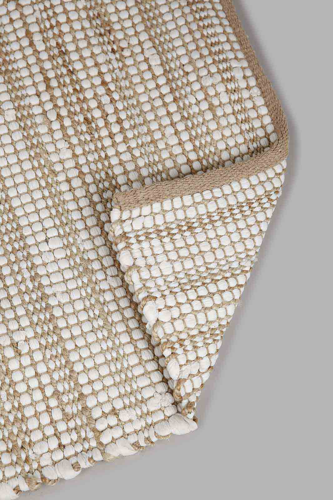 Redtag-Beige-Cotton-With-Jute-Stripe-Dhurrie-Category:Rugs,-Colour:Beige,-Deals:New-In,-Filter:Home-Decor,-Harmony,-HMW-HOM-Rugs-&-Door-Mats,-New-In-HMW-HOM,-Non-Sale,-Section:Homewares,-W22A-Home-Decor-