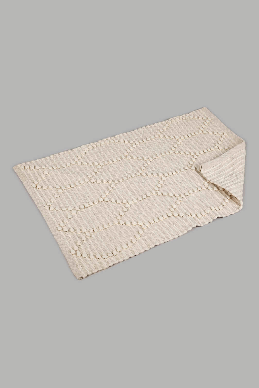Redtag-White-Cotton-Dotted-Pattern-Dhurrie-Category:Rugs,-Colour:White,-Deals:New-In,-Filter:Home-Decor,-Harmony,-HMW-HOM-Rugs-&-Door-Mats,-New-In-HMW-HOM,-Non-Sale,-Section:Homewares,-W22A-Home-Decor-