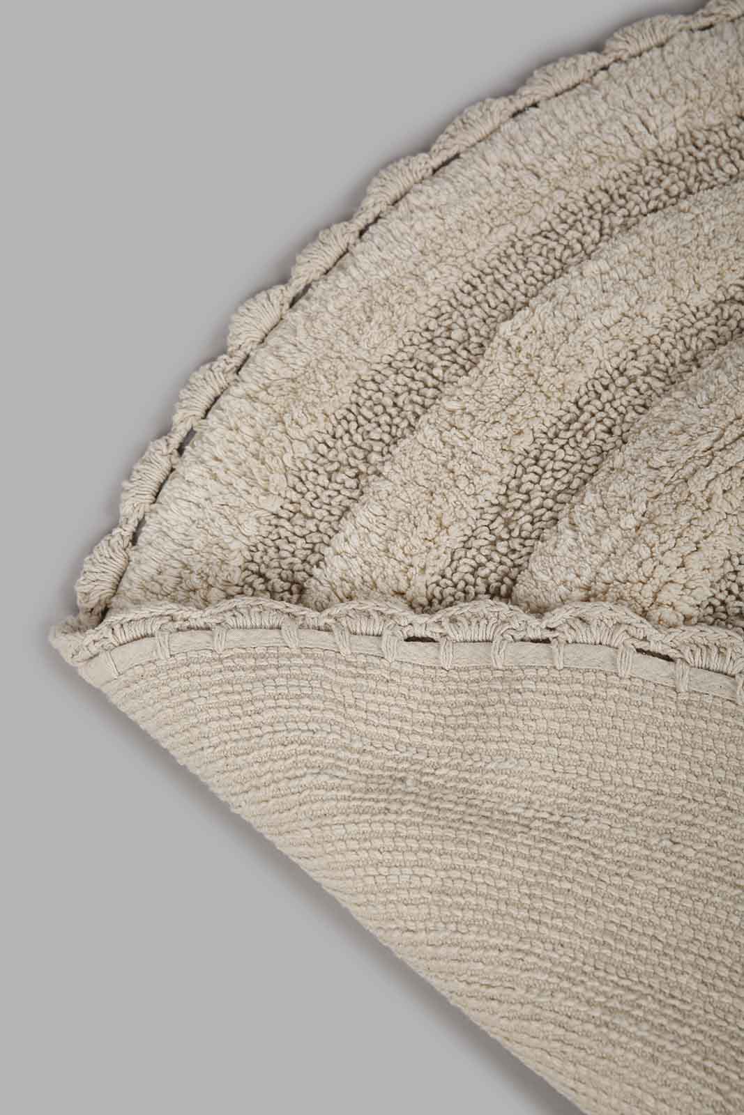 Redtag-Brown-Cotton-Tufted-Round-Dhurrie-Category:Rugs,-Colour:Brown,-Deals:New-In,-Filter:Home-Decor,-Harmony,-HMW-HOM-Rugs-&-Door-Mats,-New-In-HMW-HOM,-Non-Sale,-Section:Homewares,-W22A-Home-Decor-