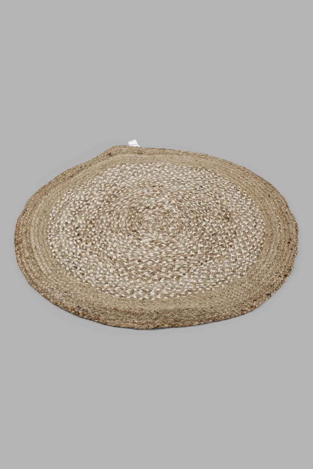 Redtag-Beige-Handwoven-Braided-Pattern-Round-Dhurrie-Category:Rugs,-Colour:Beige,-Deals:New-In,-Filter:Home-Decor,-HMW-HOM-Rugs-&-Door-Mats,-New-In-HMW-HOM,-Non-Sale,-Section:Homewares,-W22A-Home-Decor-