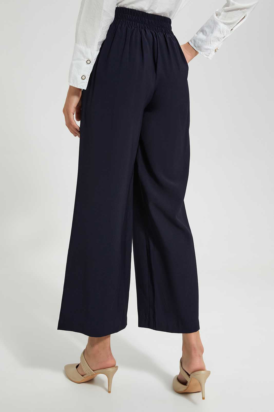 Redtag-Navy-Wide-Leg-Pants-Category:Trousers,-Colour:Navy,-Deals:New-In,-Filter:Women's-Clothing,-LDC,-LDC-Trousers,-New-In-LDC-APL,-Non-Sale,-Section:Women,-W22O-Women's-