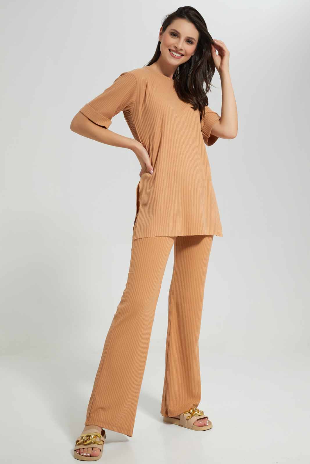 Redtag-Women-Pink-Lounge-T-Shirt-Category:T-Shirts,-Colour:Apricot,-Deals:New-In,-Filter:Women's-Clothing,-New-In-Women-APL,-Non-Sale,-S22C,-Section:Women,-Women-T-Shirts-Women's-