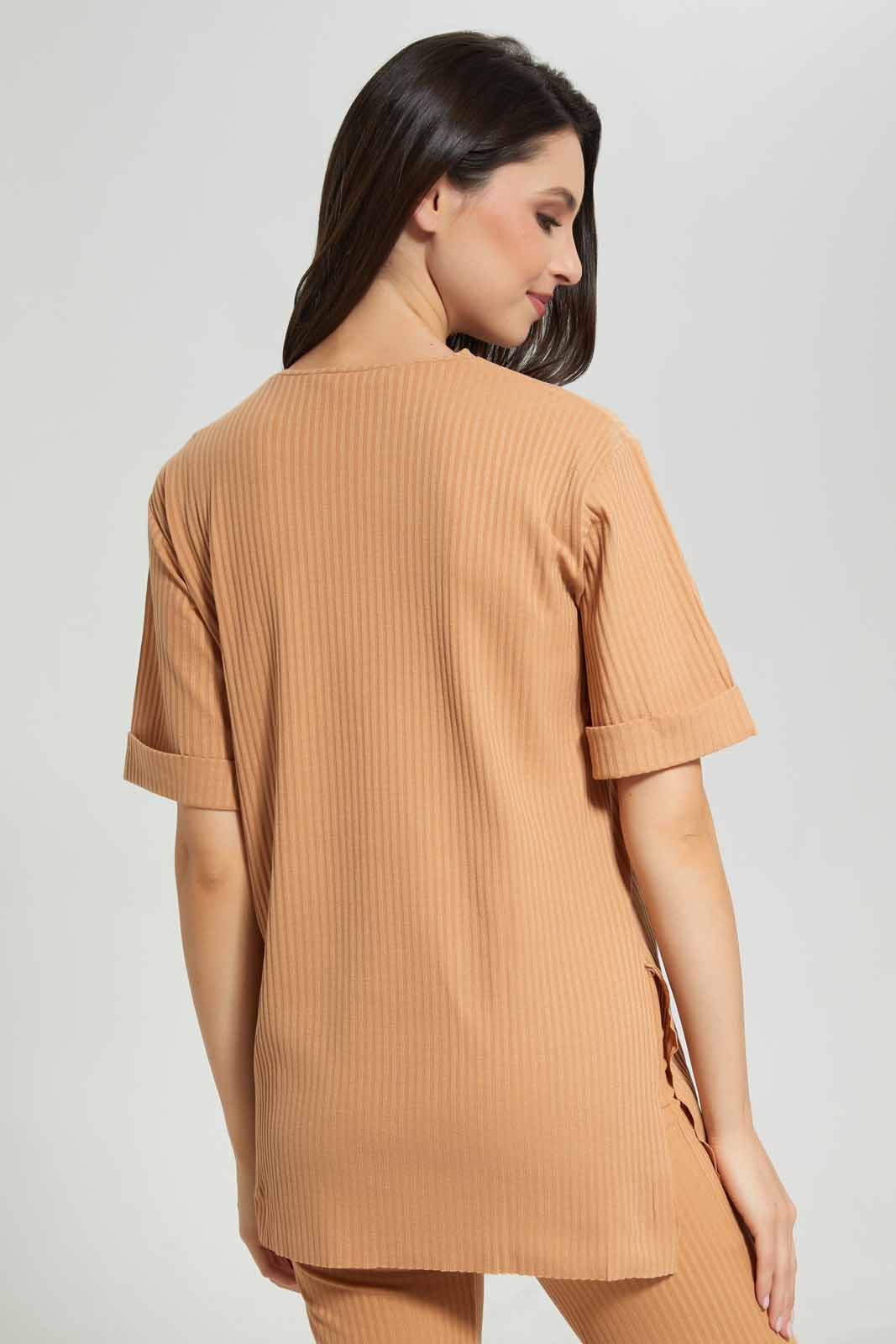 Redtag-Women-Pink-Lounge-T-Shirt-Category:T-Shirts,-Colour:Apricot,-Deals:New-In,-Filter:Women's-Clothing,-New-In-Women-APL,-Non-Sale,-S22C,-Section:Women,-Women-T-Shirts-Women's-