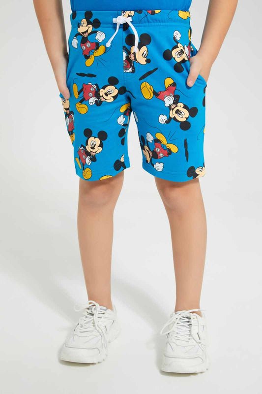 Redtag-Blue-Micky-AOP-Elasticated-Waist-Shorts-BOY-Shorts,-Category:Shorts,-CHR,-Colour:Blue,-Deals:New-In,-Filter:Boys-(2-to-8-Yrs),-New-In-BOY-APL,-Non-Sale,-Section:Boys-(0-to-14Yrs),-TBL,-W22O-Boys-2 to 8 Years