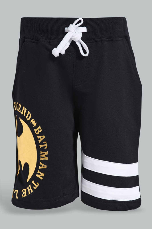 Redtag-Black-Batman-Print-Elasticated-Waist-Shorts-BOY-Shorts,-Category:Shorts,-CHR,-Colour:Black,-Deals:New-In,-Filter:Boys-(2-to-8-Yrs),-New-In-BOY-APL,-Non-Sale,-Section:Boys-(0-to-14Yrs),-TBL,-W22O-Boys-2 to 8 Years