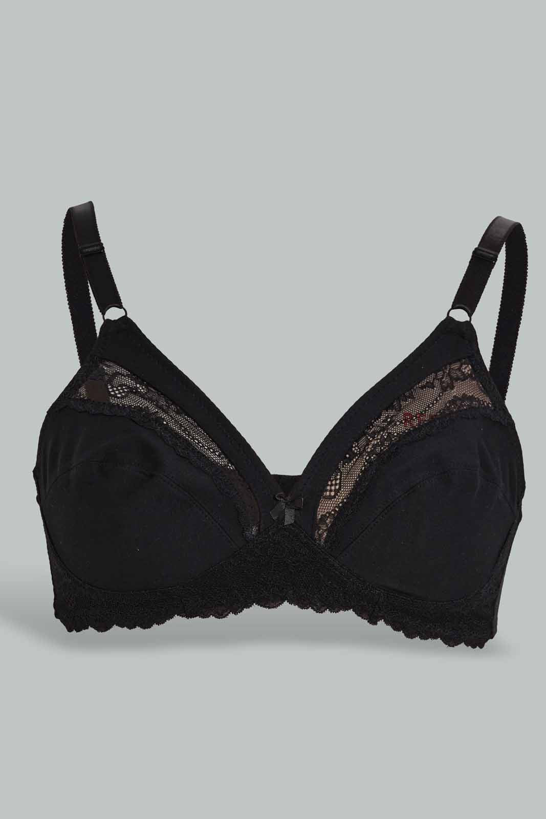 Redtag-Black-LAD-2-Pack-Non-Padded-BRA-Category:Bras,-Colour:Black,-Deals:New-In,-Filter:Women's-Clothing,-New-In-Women-APL,-Non-Sale,-Section:Women,-W22O,-Women-Bras--
