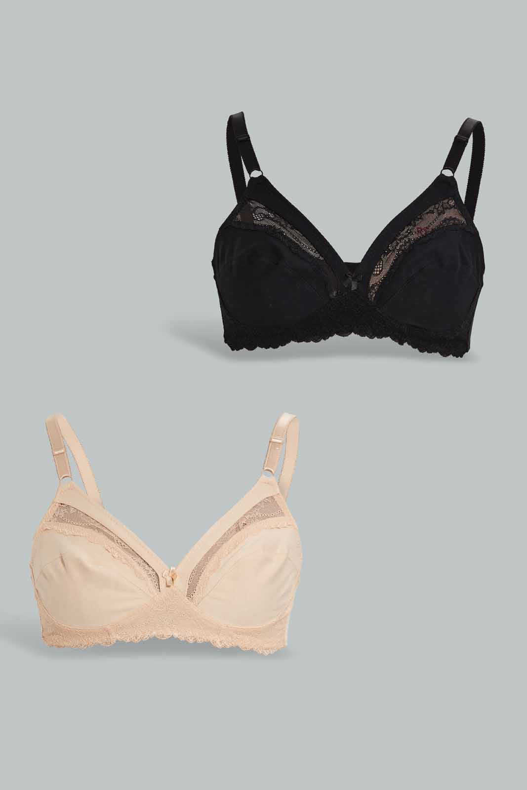 Redtag-Black-LAD-2-Pack-Non-Padded-BRA-Category:Bras,-Colour:Black,-Deals:New-In,-Filter:Women's-Clothing,-New-In-Women-APL,-Non-Sale,-Section:Women,-W22O,-Women-Bras--