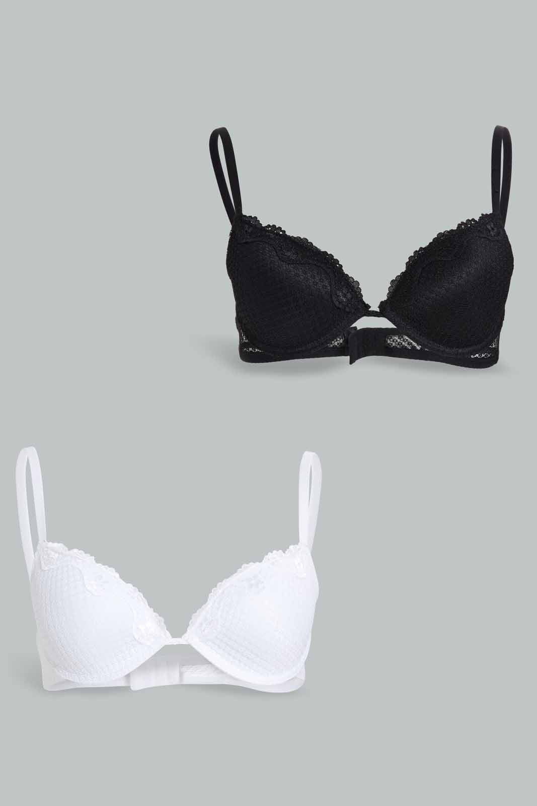Redtag-Assorted-2-Pack-Plain-Plunge-Bra-Category:Bras,-Colour:Assorted,-Deals:New-In,-Filter:Women's-Clothing,-New-In-Women-APL,-Non-Sale,-Section:Women,-W22O,-Women-Bras--