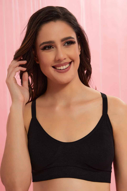 Redtag-Black-Sports-Bra-Category:Bras,-Colour:Black,-Deals:New-In,-Filter:Women's-Clothing,-New-In-Women-APL,-Non-Sale,-Section:Women,-W22O,-Women-Bras--