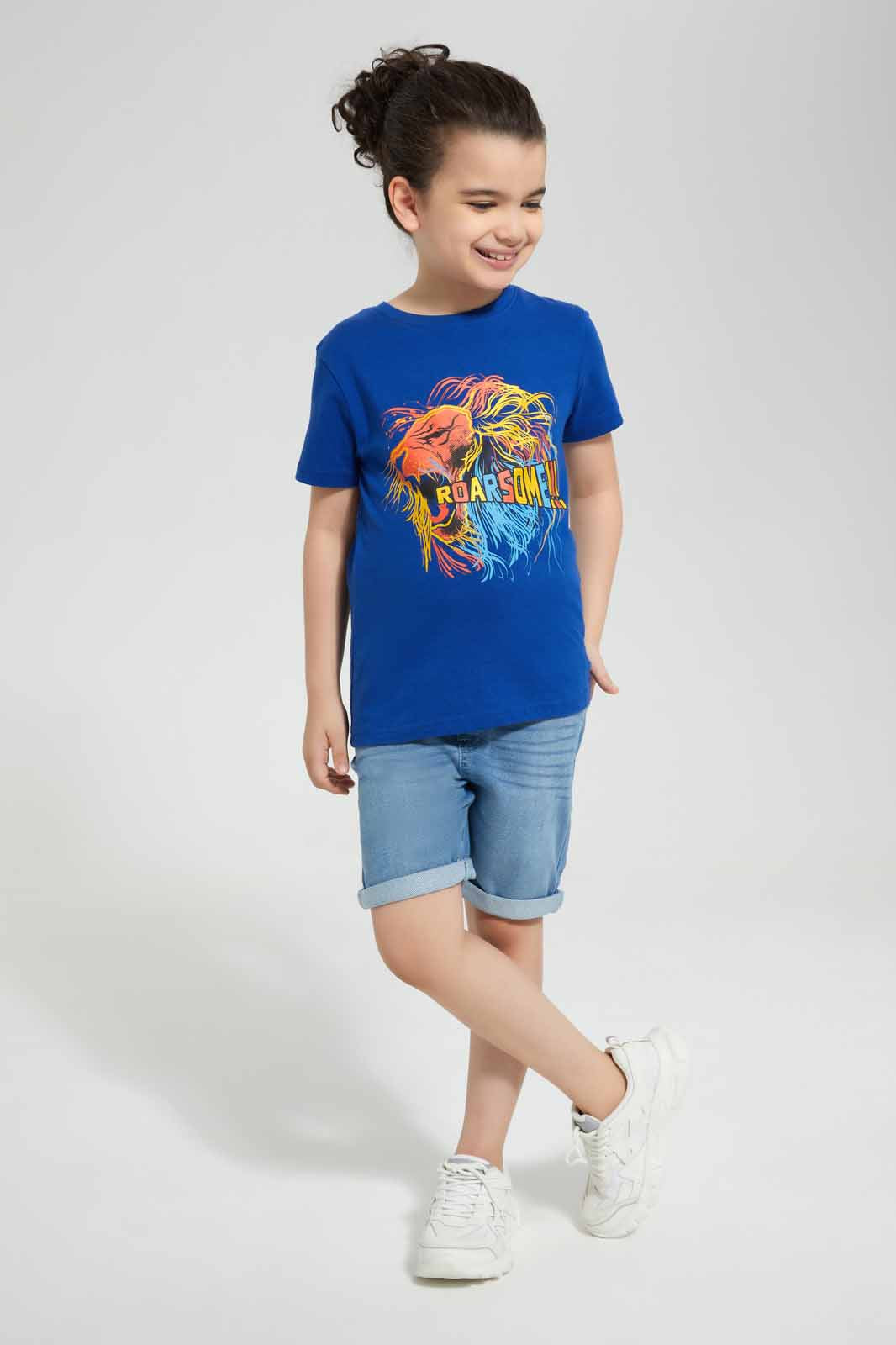 Redtag-Lightwash-Knit-Denim-Elasticated-Waist-Shorts-BOY-Shorts,-Category:Shorts,-Colour:Light-Wash,-Deals:New-In,-Filter:Boys-(2-to-8-Yrs),-New-In-BOY-APL,-Non-Sale,-Section:Boys-(0-to-14Yrs),-TBL,-W22O-Boys-2 to 8 Years