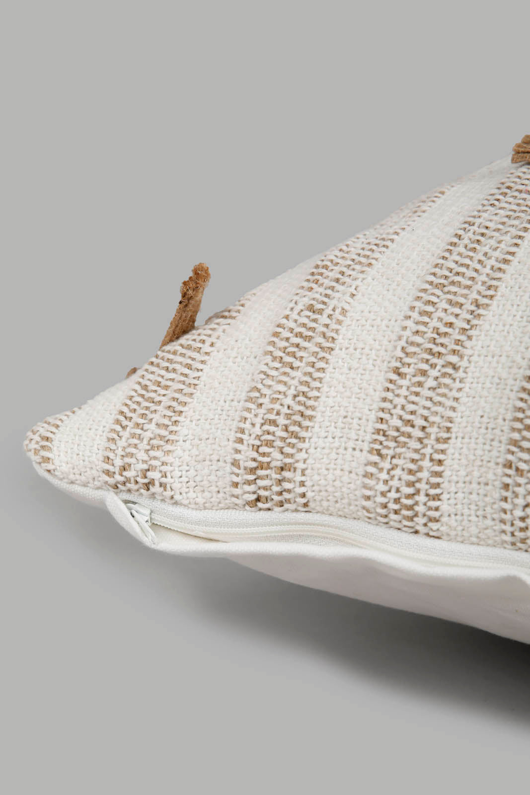 Redtag-Beige-Sustainable-Handwoven-Cushion-Category:Cushions,-Colour:Beige,-Deals:New-In,-Elsa,-Filter:Home-Bedroom,-HMW-BED-Cushions,-New-In-HMW-BED,-Non-Sale,-Section:Homewares,-W22O-Home-Bedroom-