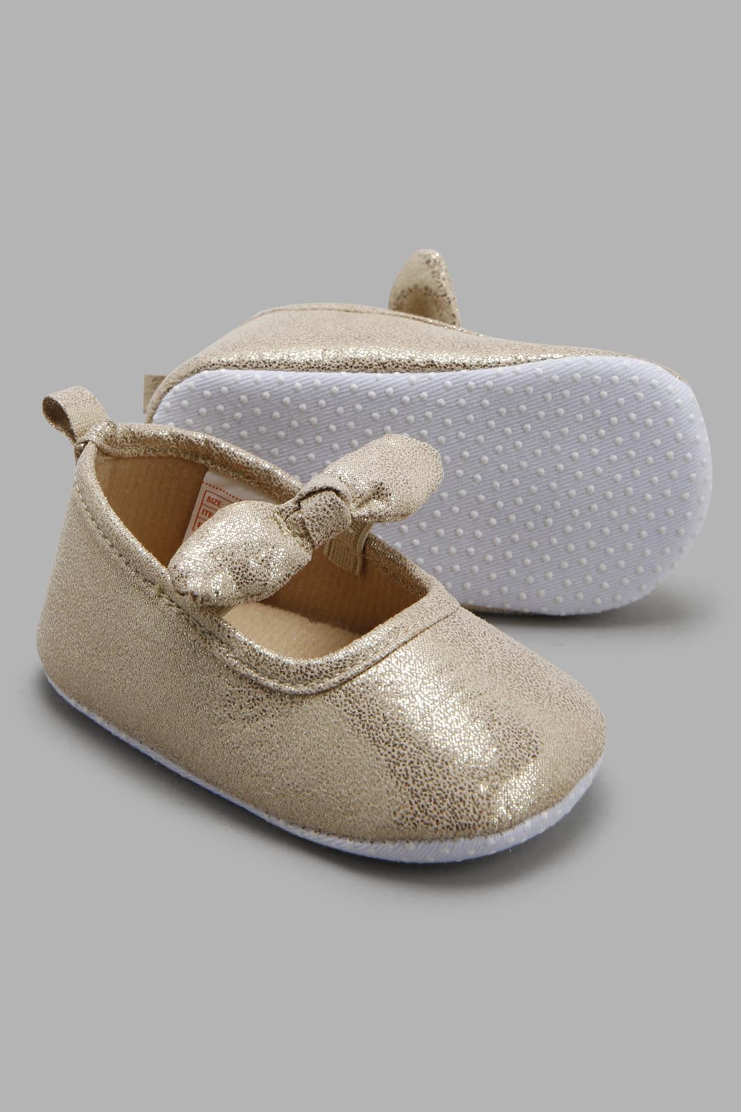 Redtag-Gold-Pram-Shoe-Category:Shoes,-Colour:Gold,-Deals:New-In,-Filter:Baby-Footwear-(0-to-18-Mths),-NBF-Shoes,-New-In-NBF-FOO,-Non-Sale,-Section:Boys-(0-to-14Yrs),-W22B-Baby-0 to 18 Months