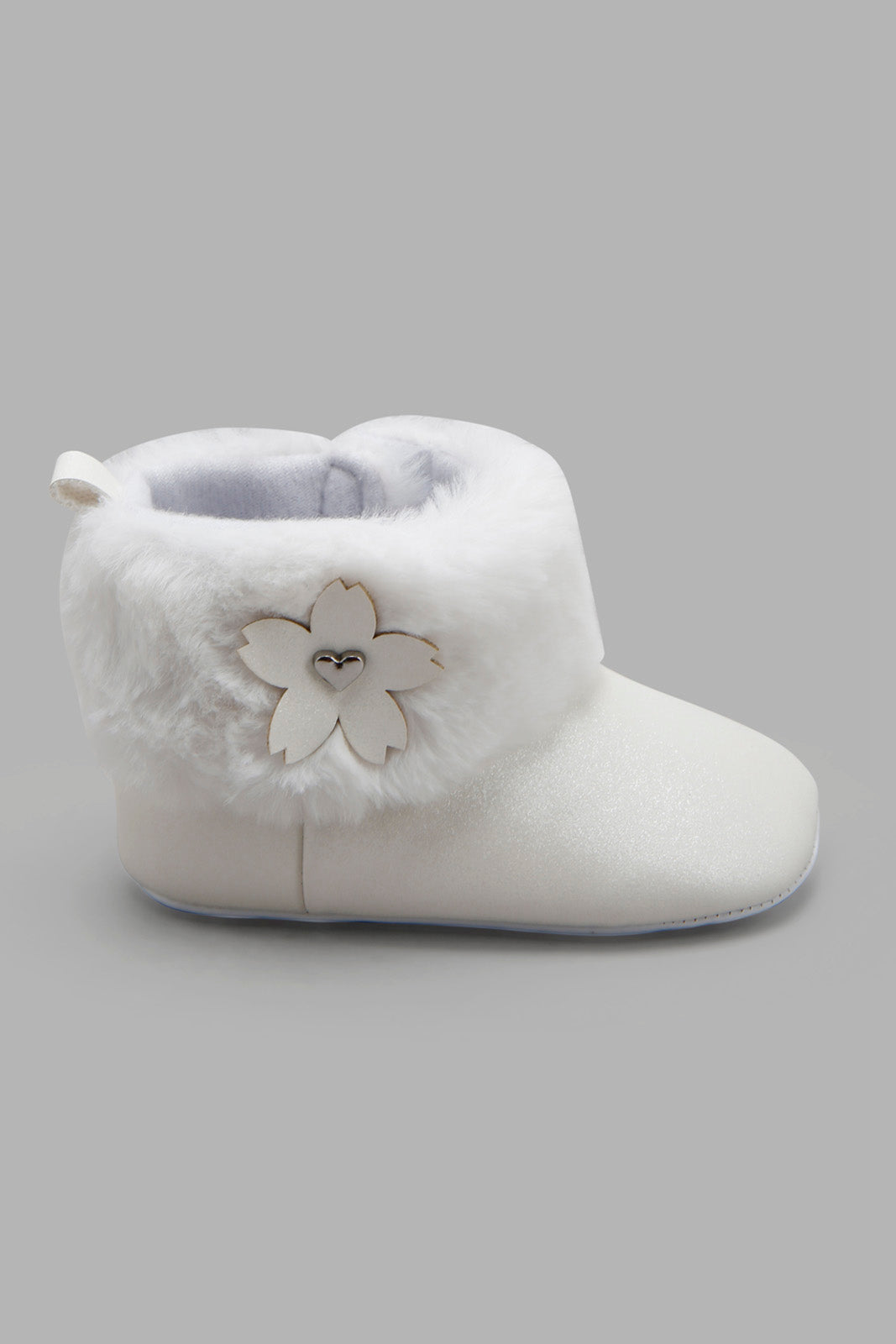 Redtag-White-Faux-Fur-Pram-Booties-Category:Boots,-Colour:White,-Deals:New-In,-Filter:Baby-Footwear-(0-to-18-Mths),-NBF-Boots,-New-In-NBF-FOO,-Non-Sale,-Section:Boys-(0-to-14Yrs),-W22A-Baby-0 to 18 Months