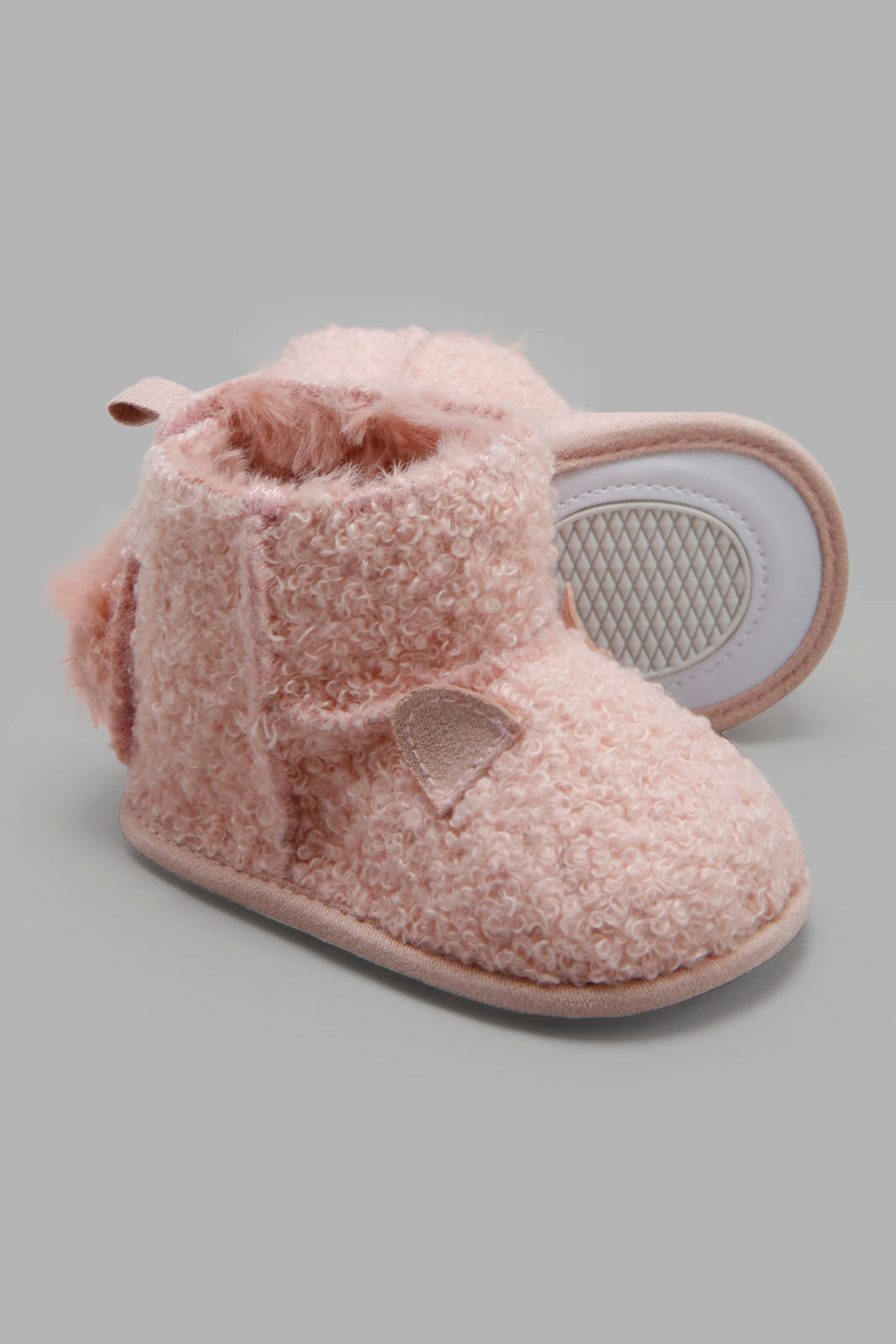 Redtag-Pink-Pram-Booties-Category:Boots,-Colour:Pink,-Deals:New-In,-Filter:Baby-Footwear-(0-to-18-Mths),-NBF-Boots,-New-In-NBF-FOO,-Non-Sale,-Section:Boys-(0-to-14Yrs),-W22A-Baby-0 to 18 Months