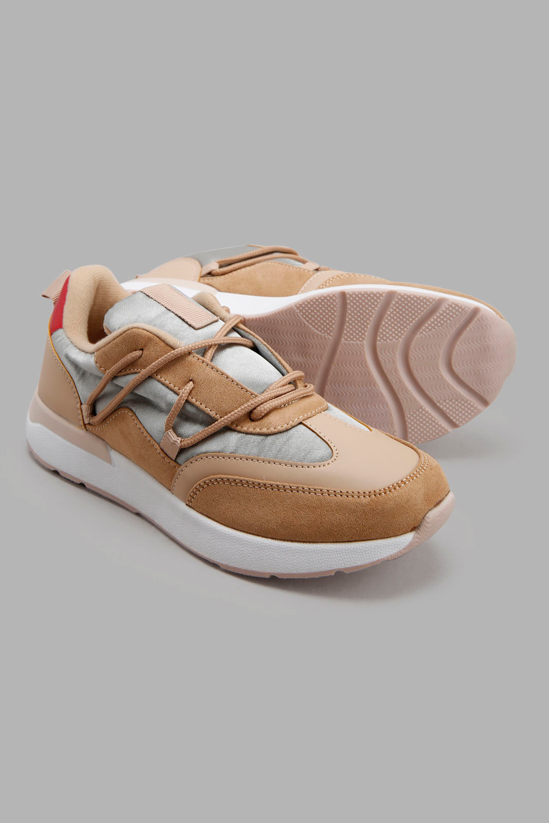 Redtag-Camel-Lace-Detail-Sneaker-Category:Trainers,-Colour:Tan,-Deals:New-In,-Filter:Women's-Footwear,-New-In-Women-FOO,-Non-Sale,-Section:Women,-W22O,-Women-Trainers-Women's-