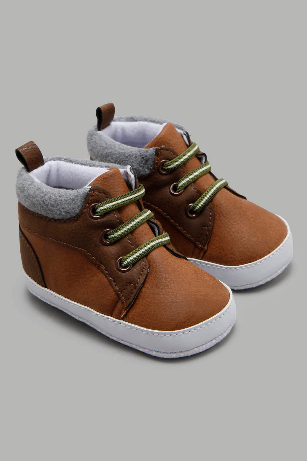 Redtag-Brown-Pram-Shoe-Category:Shoes,-Colour:Brown,-Deals:New-In,-Filter:Baby-Footwear-(0-to-18-Mths),-NBF-Shoes,-New-In-NBF-FOO,-Non-Sale,-Section:Boys-(0-to-14Yrs),-W22B-Baby-0 to 18 Months