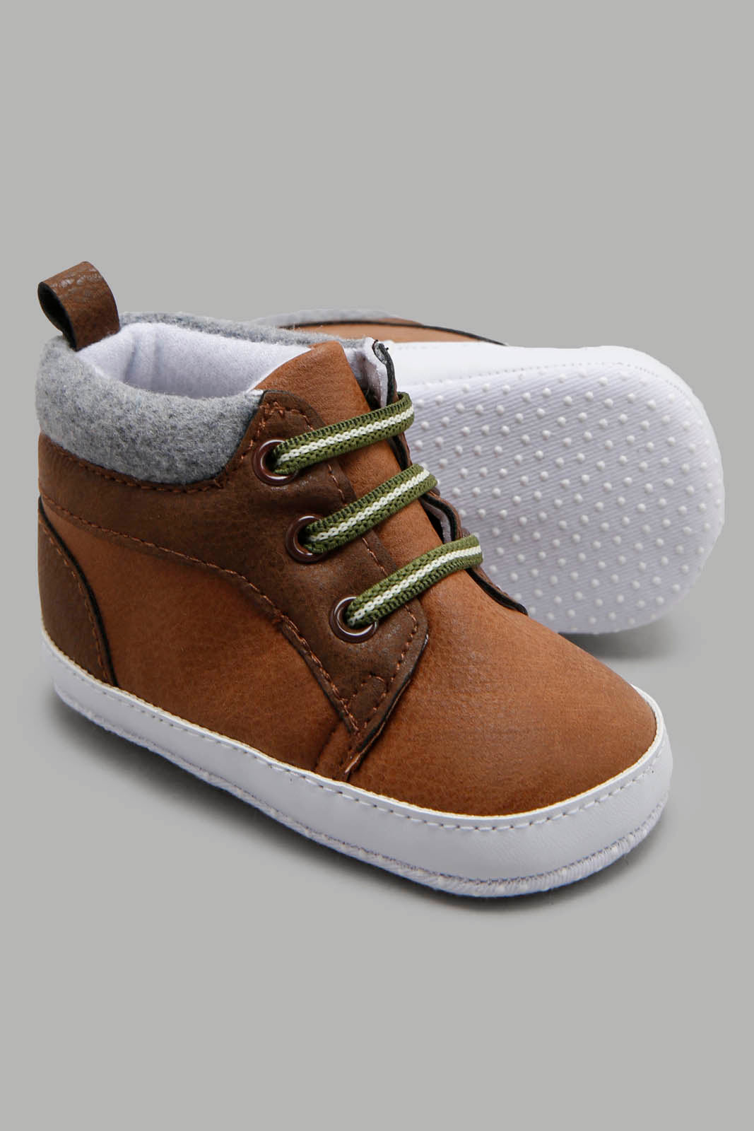 Redtag-Brown-Pram-Shoe-Category:Shoes,-Colour:Brown,-Deals:New-In,-Filter:Baby-Footwear-(0-to-18-Mths),-NBF-Shoes,-New-In-NBF-FOO,-Non-Sale,-Section:Boys-(0-to-14Yrs),-W22B-Baby-0 to 18 Months
