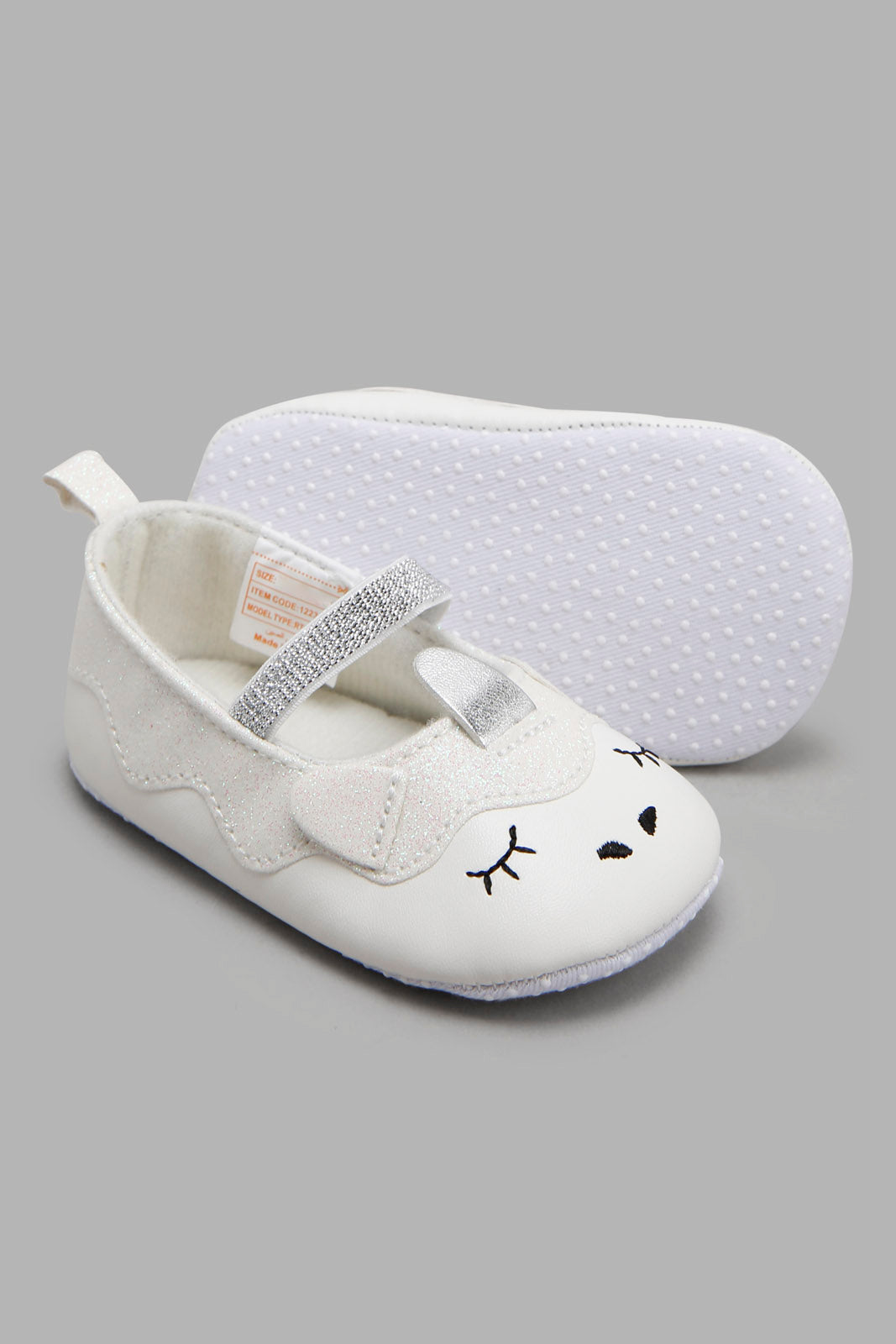 Redtag-White-Pram-Shoe-Category:Shoes,-Colour:White,-Deals:New-In,-Filter:Baby-Footwear-(0-to-18-Mths),-NBF-Shoes,-New-In-NBF-FOO,-Non-Sale,-Section:Boys-(0-to-14Yrs),-W22A-Baby-0 to 18 Months